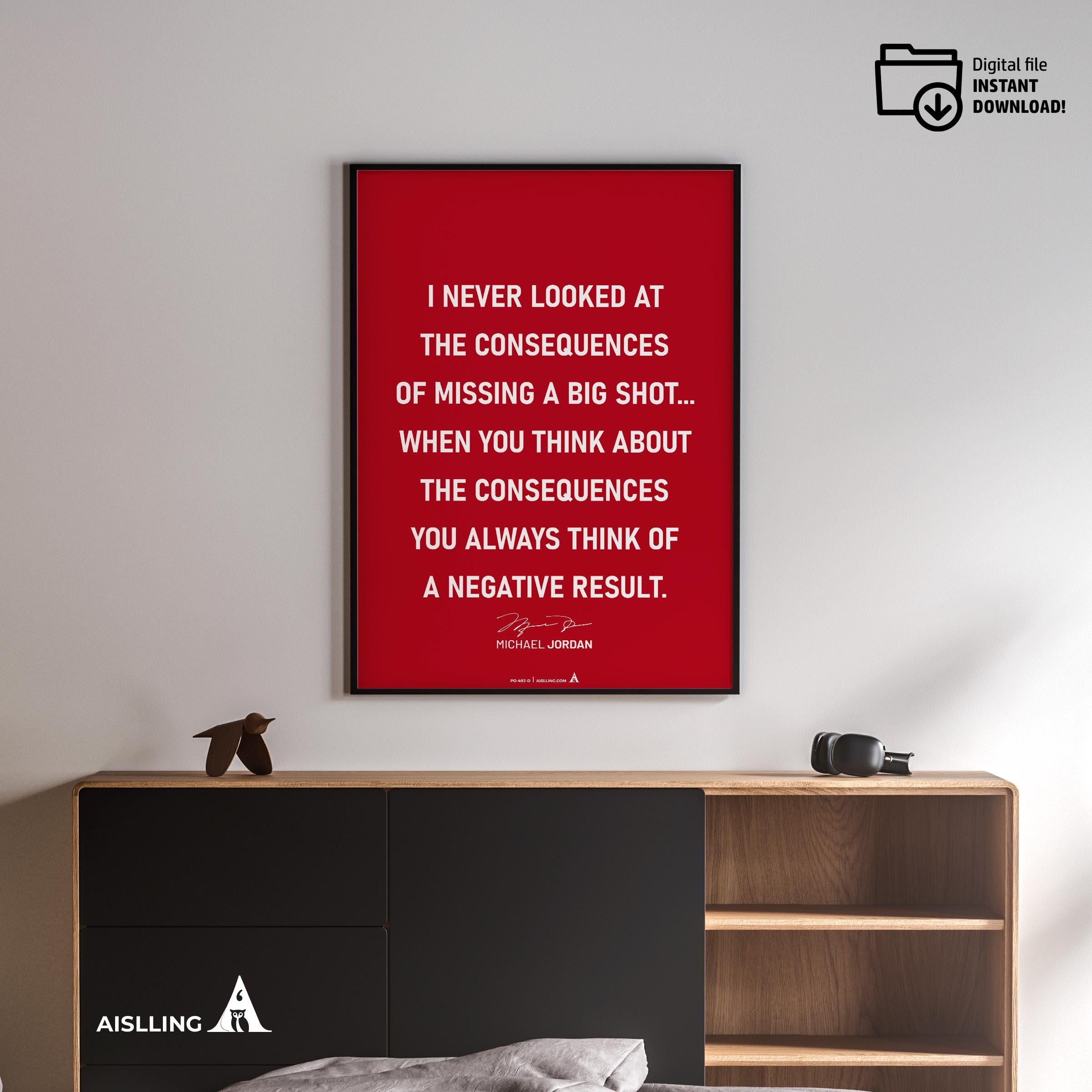 Athlete Quote — Michael Jordan Quote Poster: Motivational Basketball Art (Digital Download) | Aislling printable