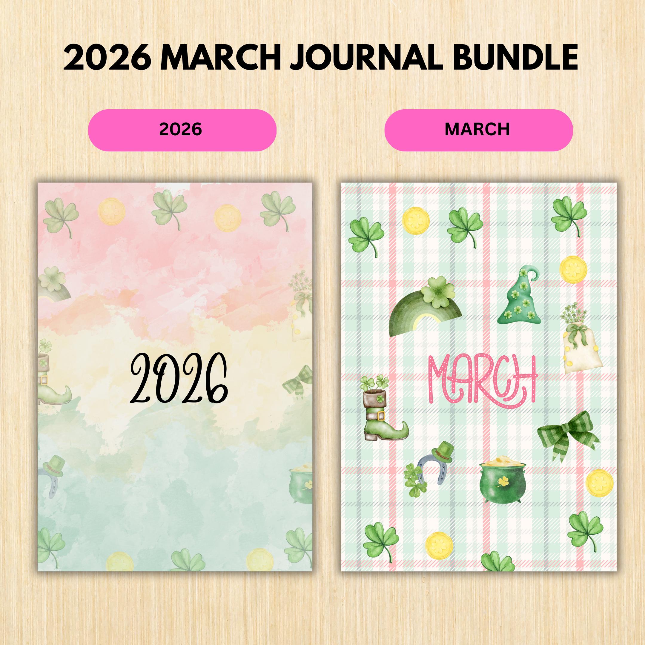 Digital Planner — MARCH Planner Bundle, Habit Tracker, Saving Planner, Mental Health, Gratitude, Mood Track... | Mindfulness printable