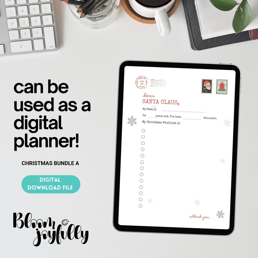 Christmas Budget — CHRISTMAS JOURNAL BUNDLE, Digital Planner Pages, Printable Planner, A4 & A5 Size | Bloom Joyfully printable
