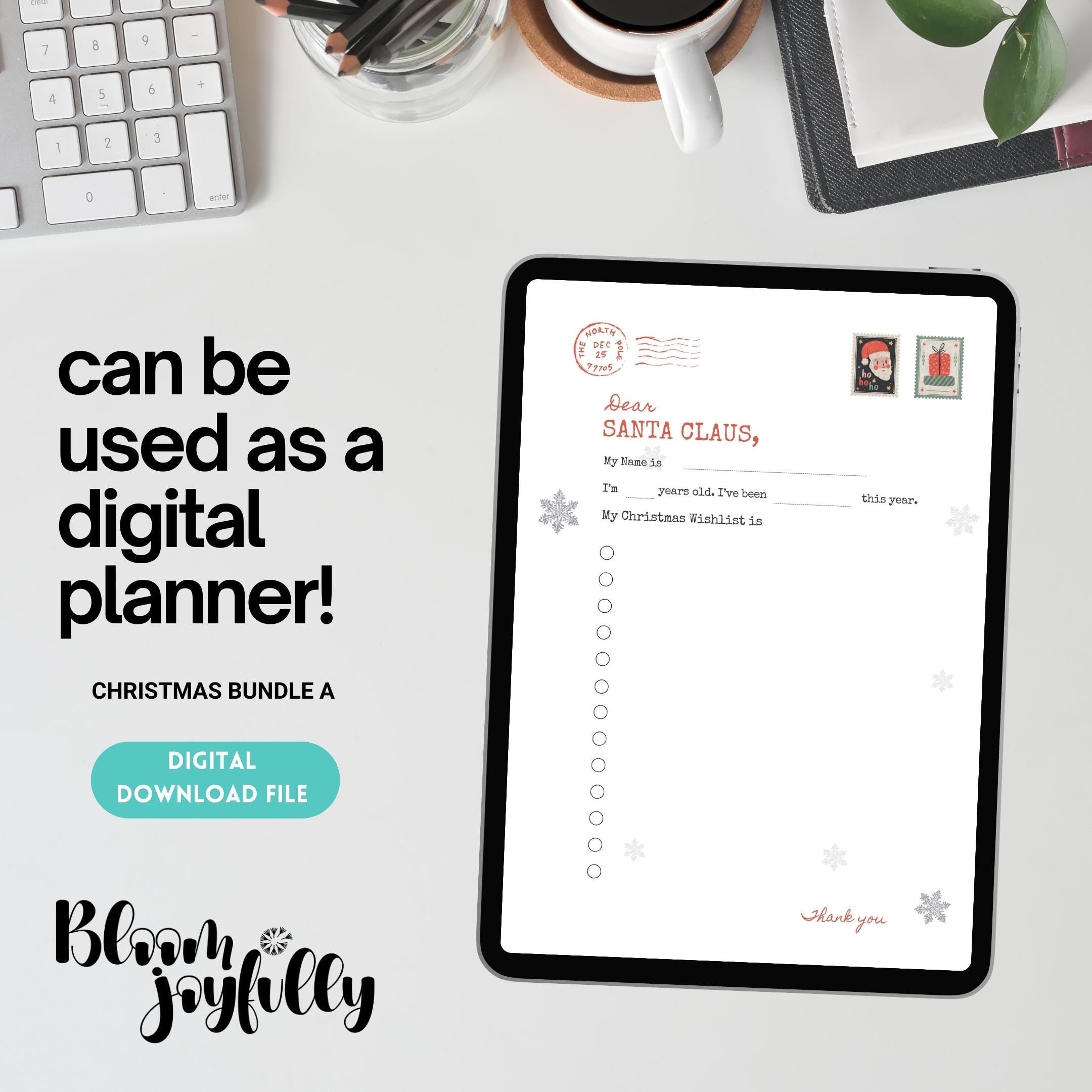 Christmas Budget — CHRISTMAS JOURNAL BUNDLE, Digital Planner Pages, Printable Planner, A4 & A5 Size | Bloom Joyfully printable