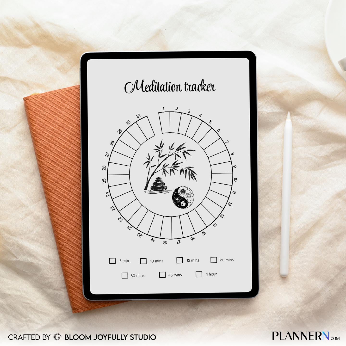Calm Routine — Meditation Tracker Printable, Daily Mindfulness Log, Meditation Journal, Habit Tracker PDF, ... | Mindfulness printable
