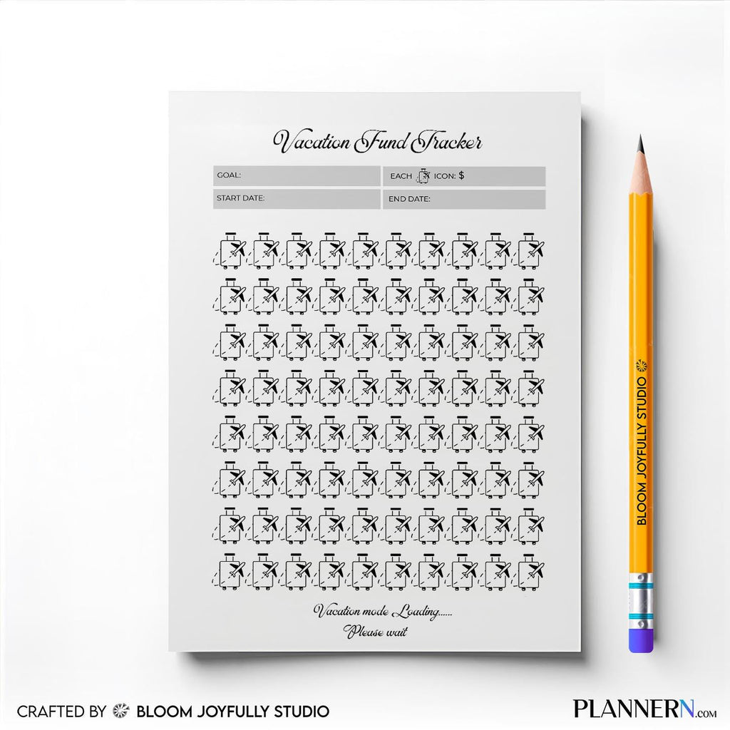 Budget Tracker — Vacation Fund Tracker PRINTABLE, Travel Savings Tracker, Vacation Savings Planner, Holiday... | Bloom Joyfully printable
