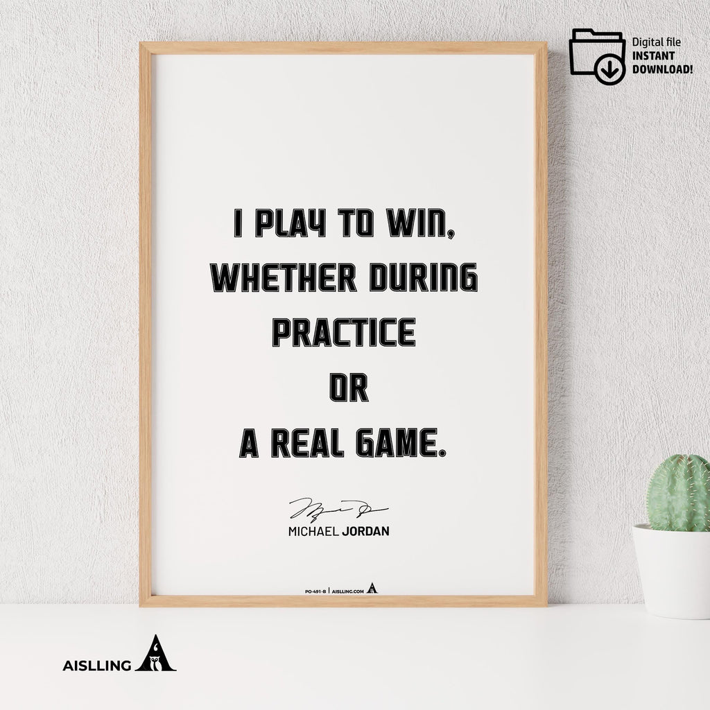 Athlete Quote — Michael Jordan Quote Poster: Motivational Basketball Art (Digital Download | Aislling printable