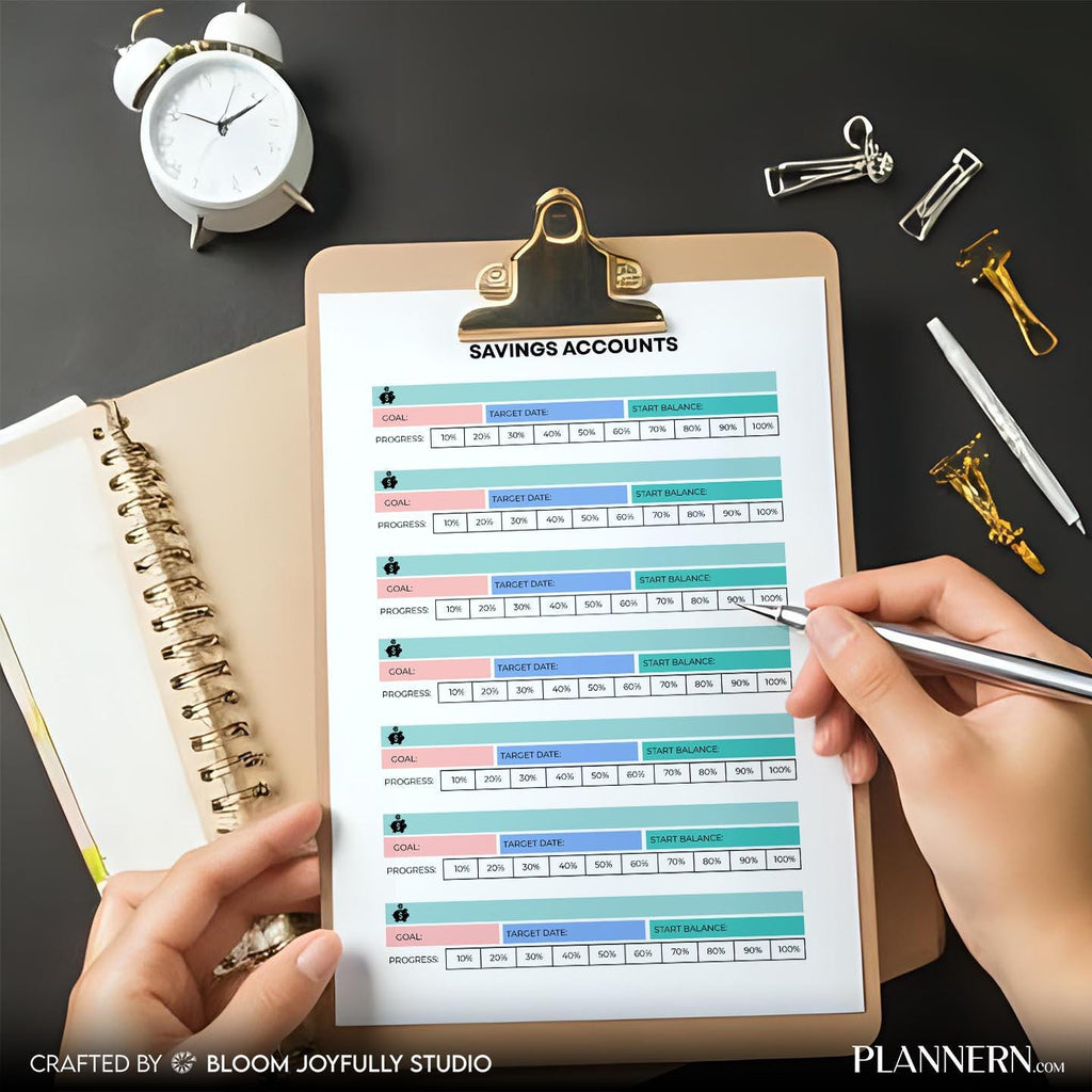 Budget Printable — Savings Account Tracker PRINTABLE, Monthly Savings Planner, Budget Insert PDF Download, ... | Bloom Joyfully printable