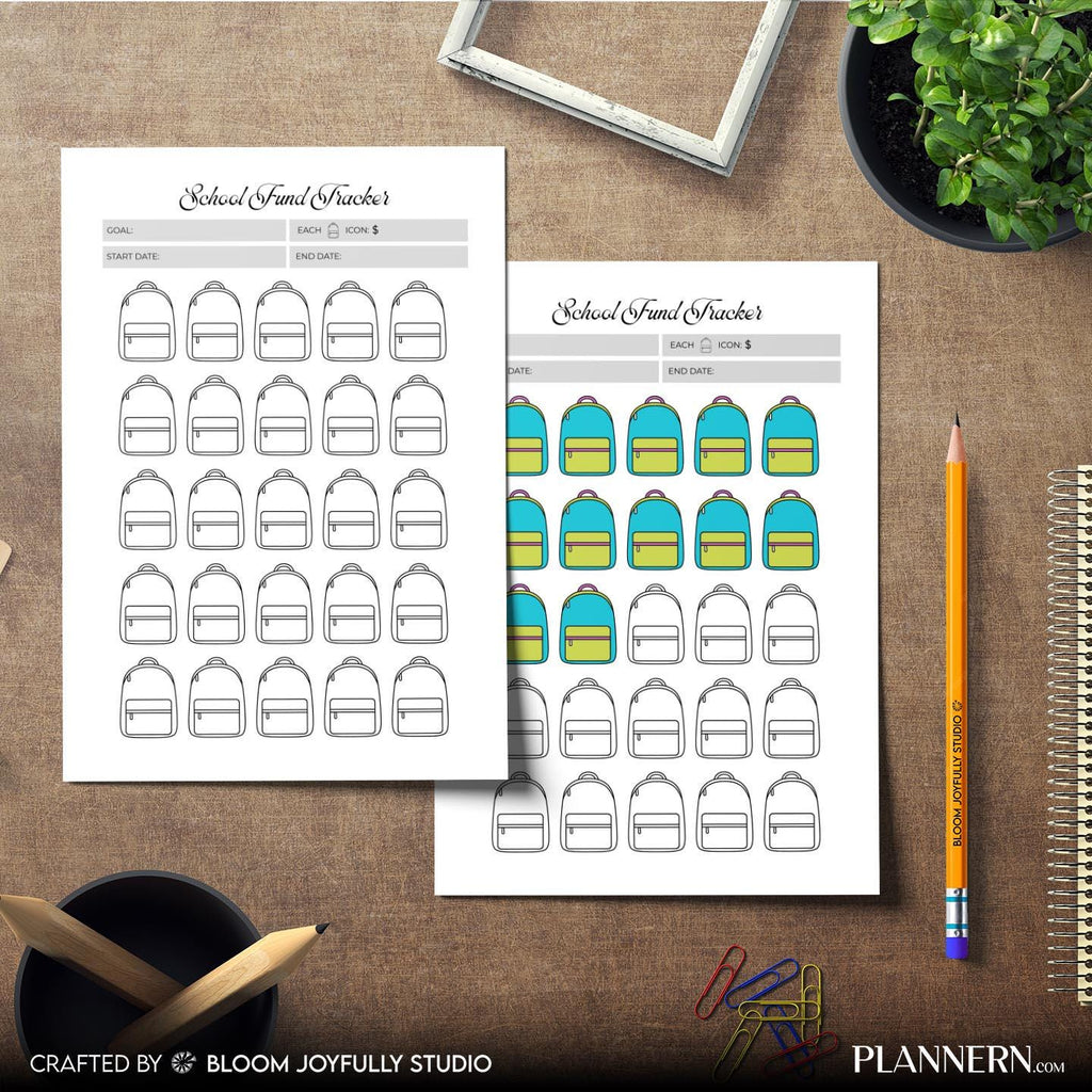 Back To School — School Fund Tracker PRINTABLE, Education Savings Tracker, School Savings Planner, Savings ... | Bloom Joyfully printable