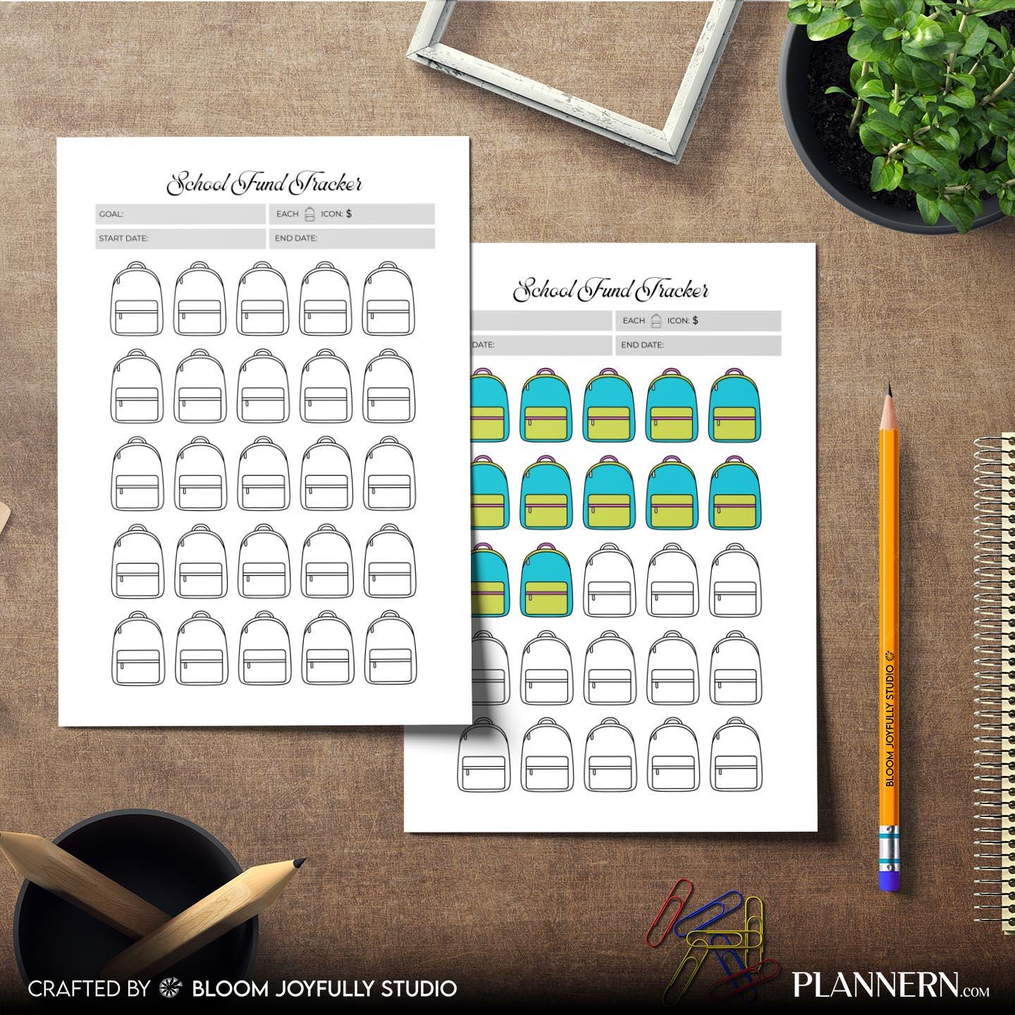 Back To School — School Fund Tracker PRINTABLE, Education Savings Tracker, School Savings Planner, Savings ... | Bloom Joyfully printable