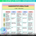 Hashimoto's 7 Day 1500 Calorie Meal Plan, Anti, Inflammatory Diet Plan, Weight Loss Meal Planner, Thyroid F... | Nutri Track printable
