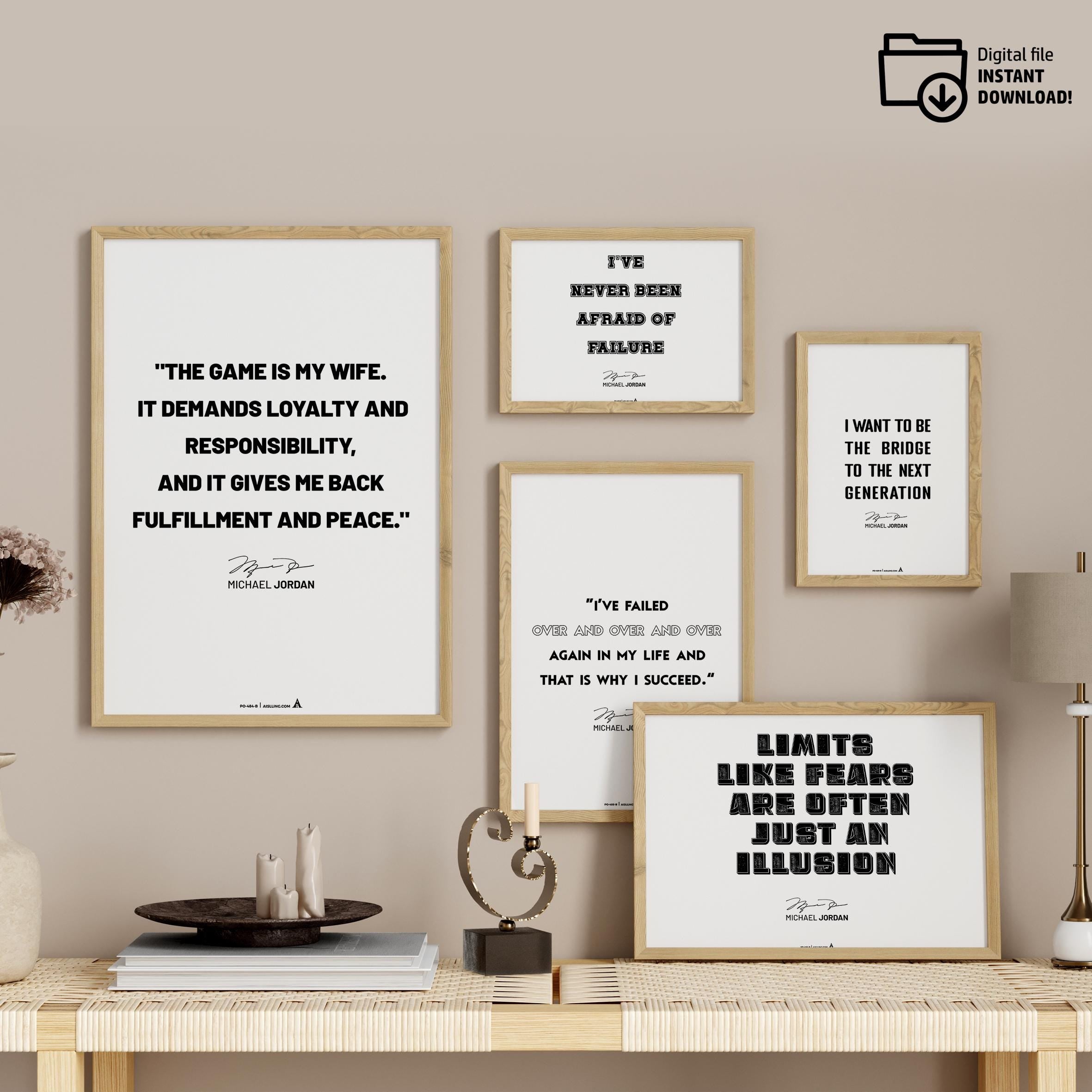 Athlete Quote — Michael Jordan Motivational Quote Print: Basketball Wall Art (Digital Download) | Aislling printable