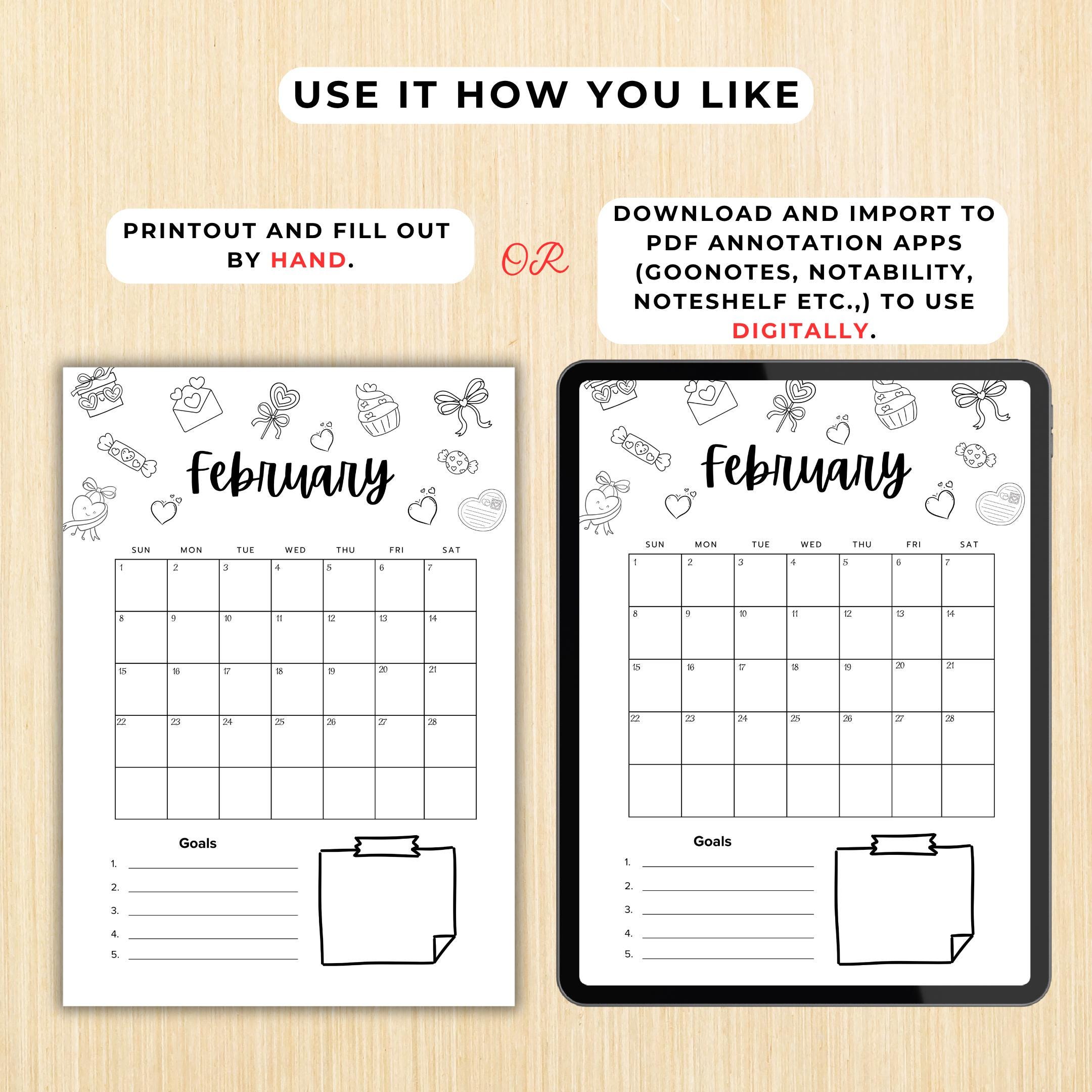 Budget Tracker — February Journal Bundle, Printable Planner, February Planner, Habit Tracker Coloring Pages... | Mindfulness printable