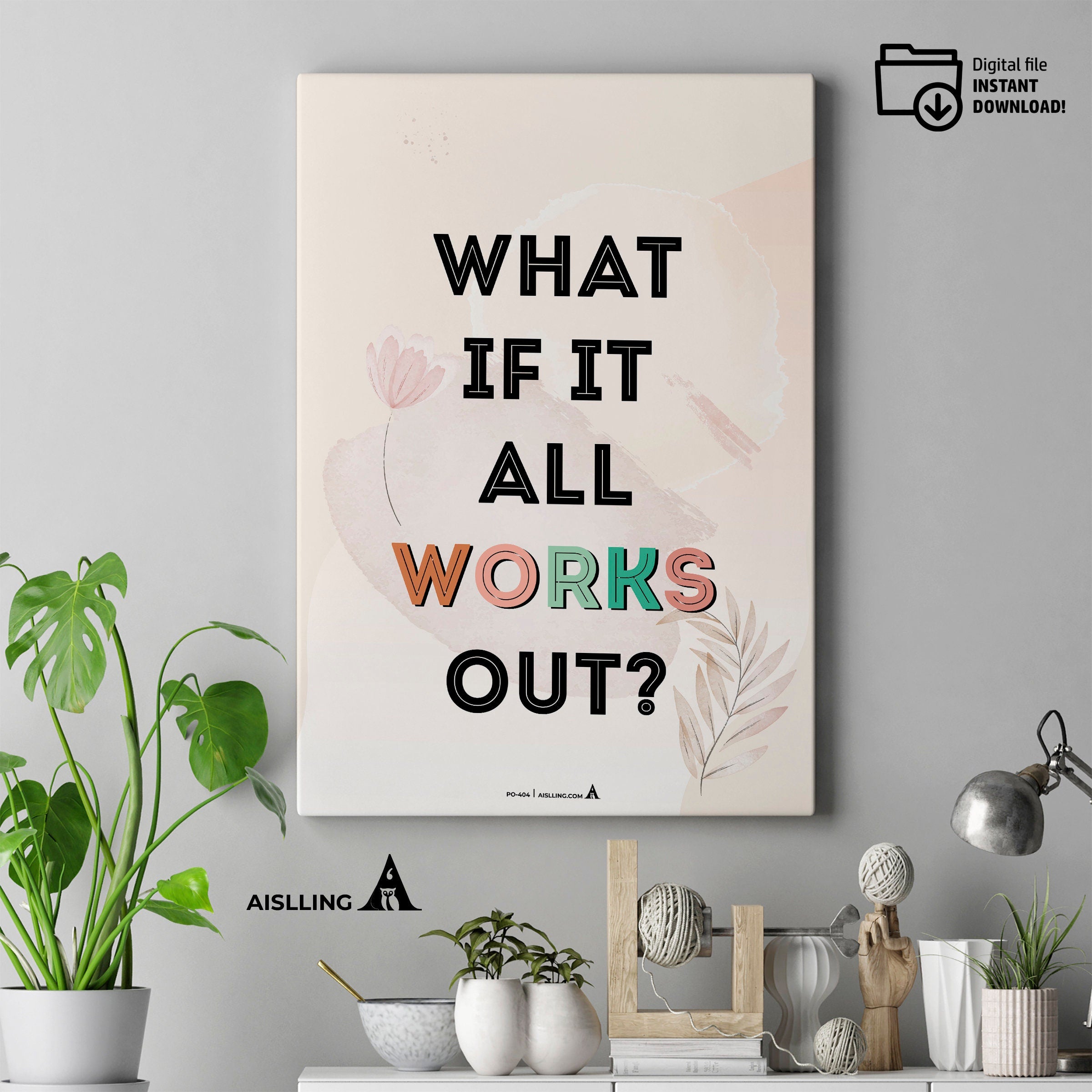 Act — What if it all works out poster, self, esteem, respect, couples therapy, therapy office decor, therap... | Mindfulness printable
