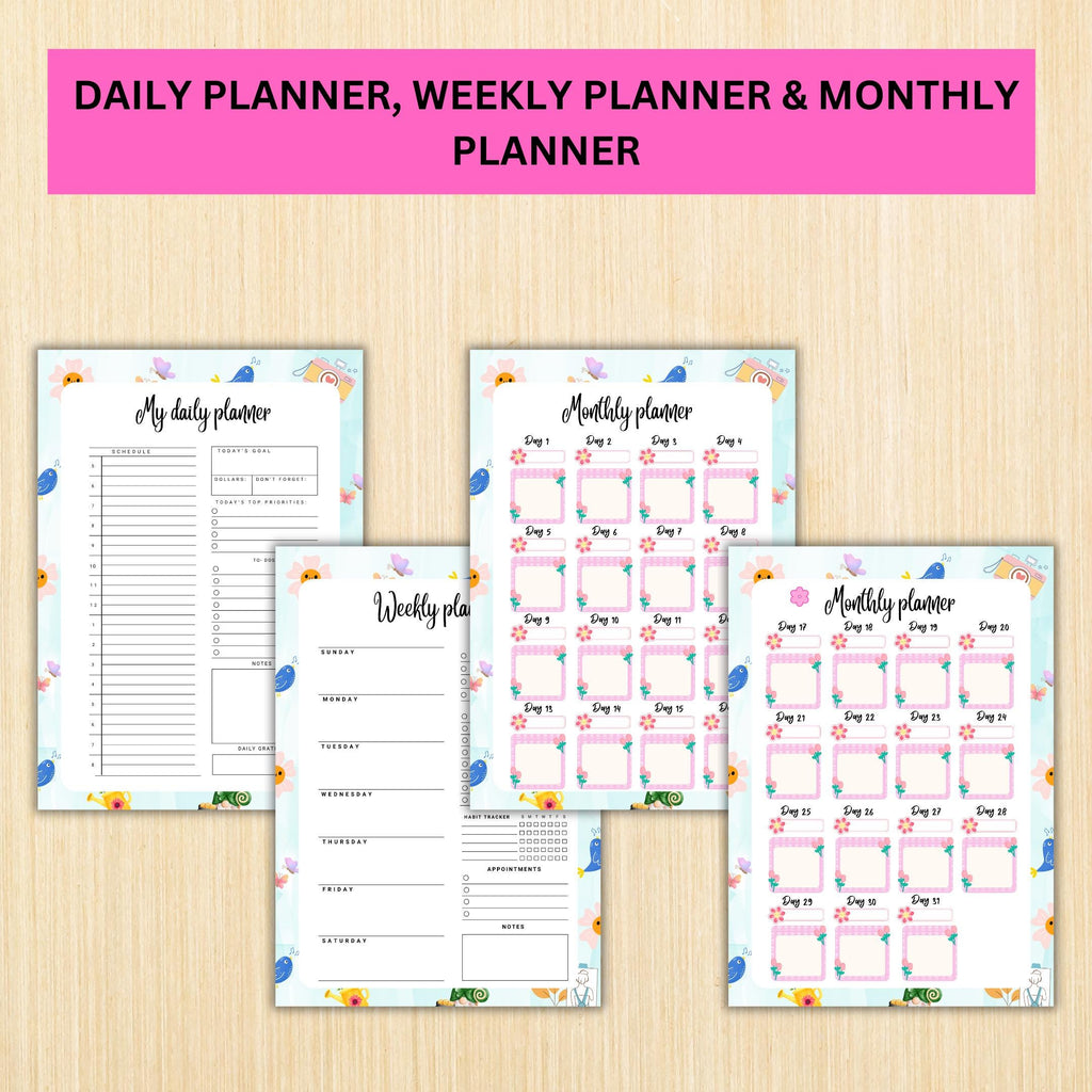 Digital Planner — MARCH Planner Bundle, Habit Tracker, Spring Planner, Mental Health, Gratitude, Mood Track... | Mindfulness printable