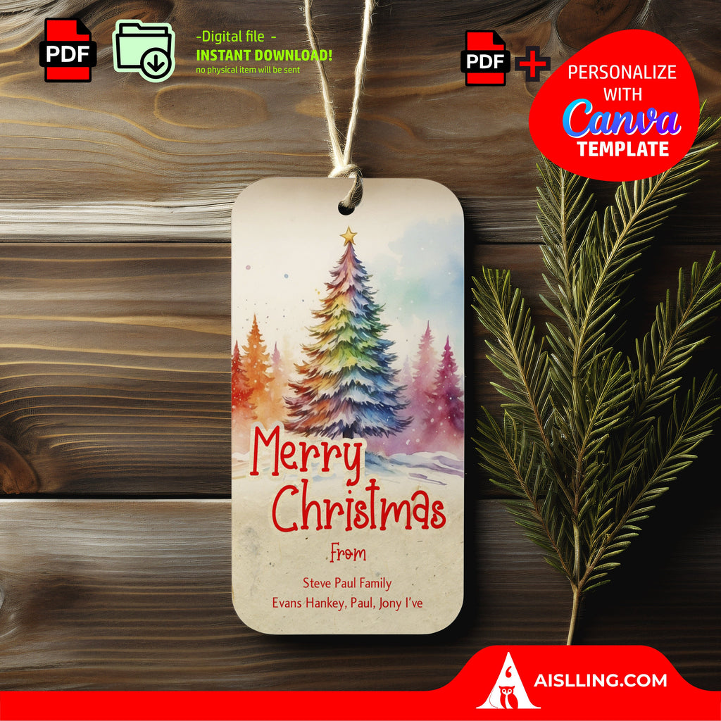 Christmas Gifts — Personalized Christmas Tags holiday tags, Editable Christmas Holiday Gift Tags, Gift Tag ... | Bloom Joyfully printable