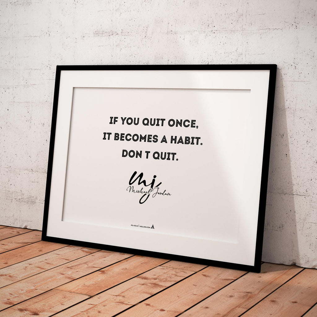 Air Jordan — Michael Jordan Motivational Quotes " If you quit once", NBA Sports, Printable NBA Poster, Teen... | Aislling printable