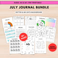 Budget Tracker — July Journal Bundle, Printable Journal pages, July Planner, July theme, July Journal, Habi... | Mindfulness printable
