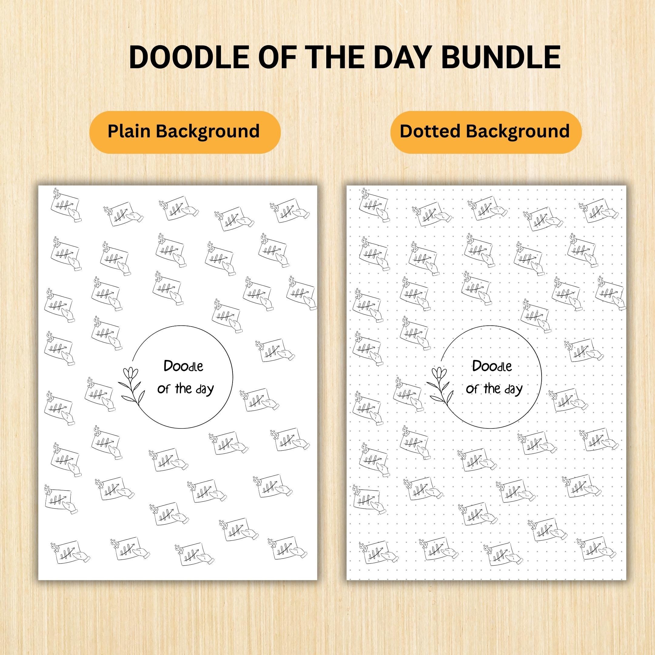 365 Days Drawing — DOODLE of the Day Bundle, Daily Doodle Journal, Creative Doodle of the Day, PRINTABLE Jo... | Mindfulness printable