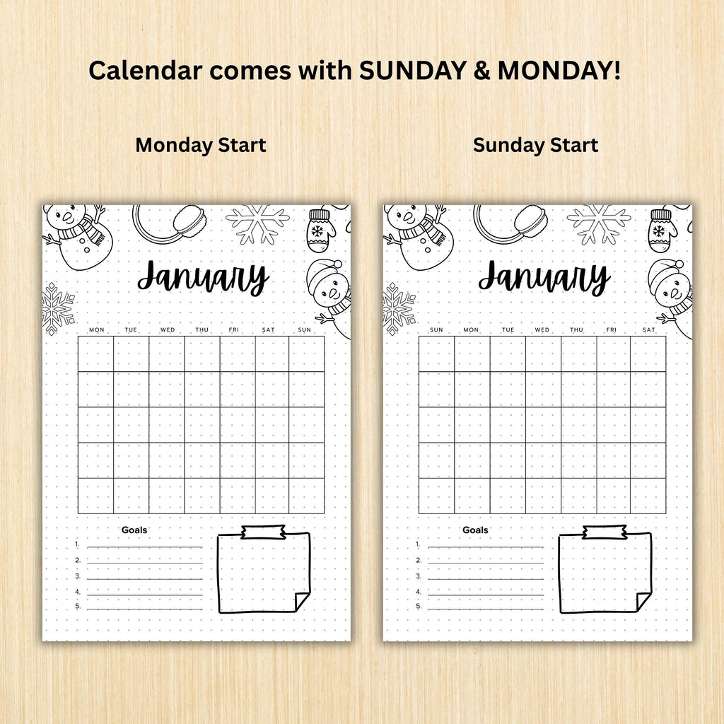 Calendar Pages — January Title Page, PRINTABLE Calendar, January Calendar, January Journal Cover, Calendar ... | Bloom Joyfully printable