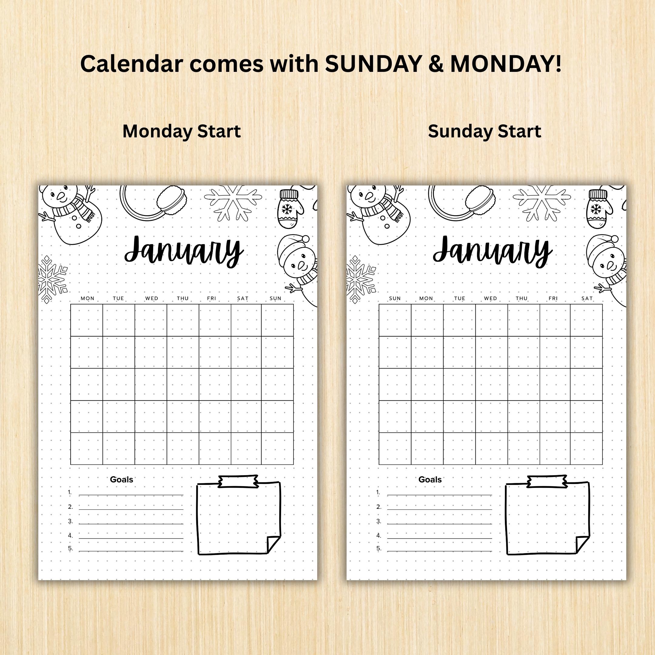 Calendar Pages — January Title Page, PRINTABLE Calendar, January Calendar, January Journal Cover, Calendar ... | Bloom Joyfully printable