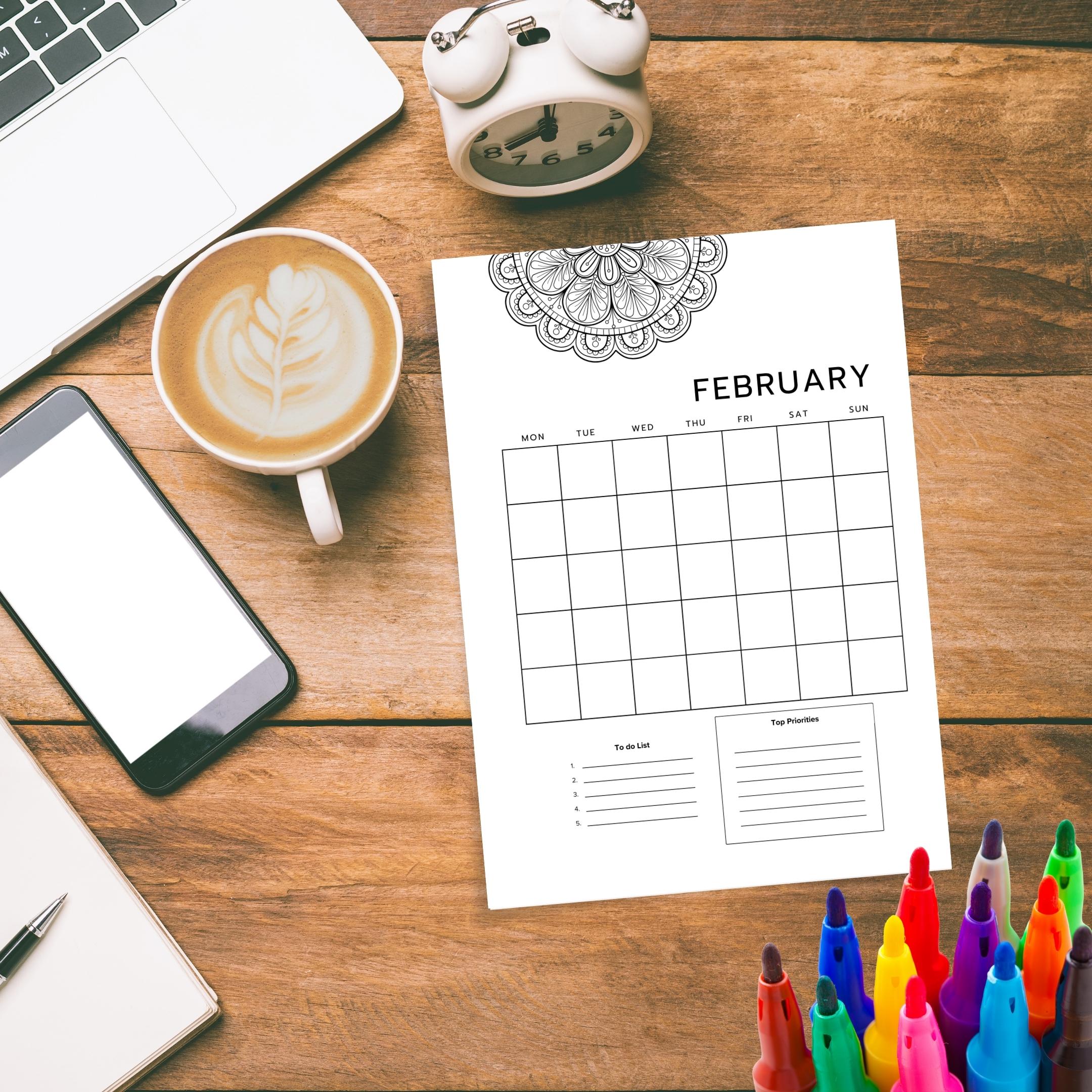 Bujo Template — 12 Month Calendar, Monthly Planner, Journal Calendar, PRINTABLE CALENDAR, Journal, Printabl... | Bloom Joyfully printable