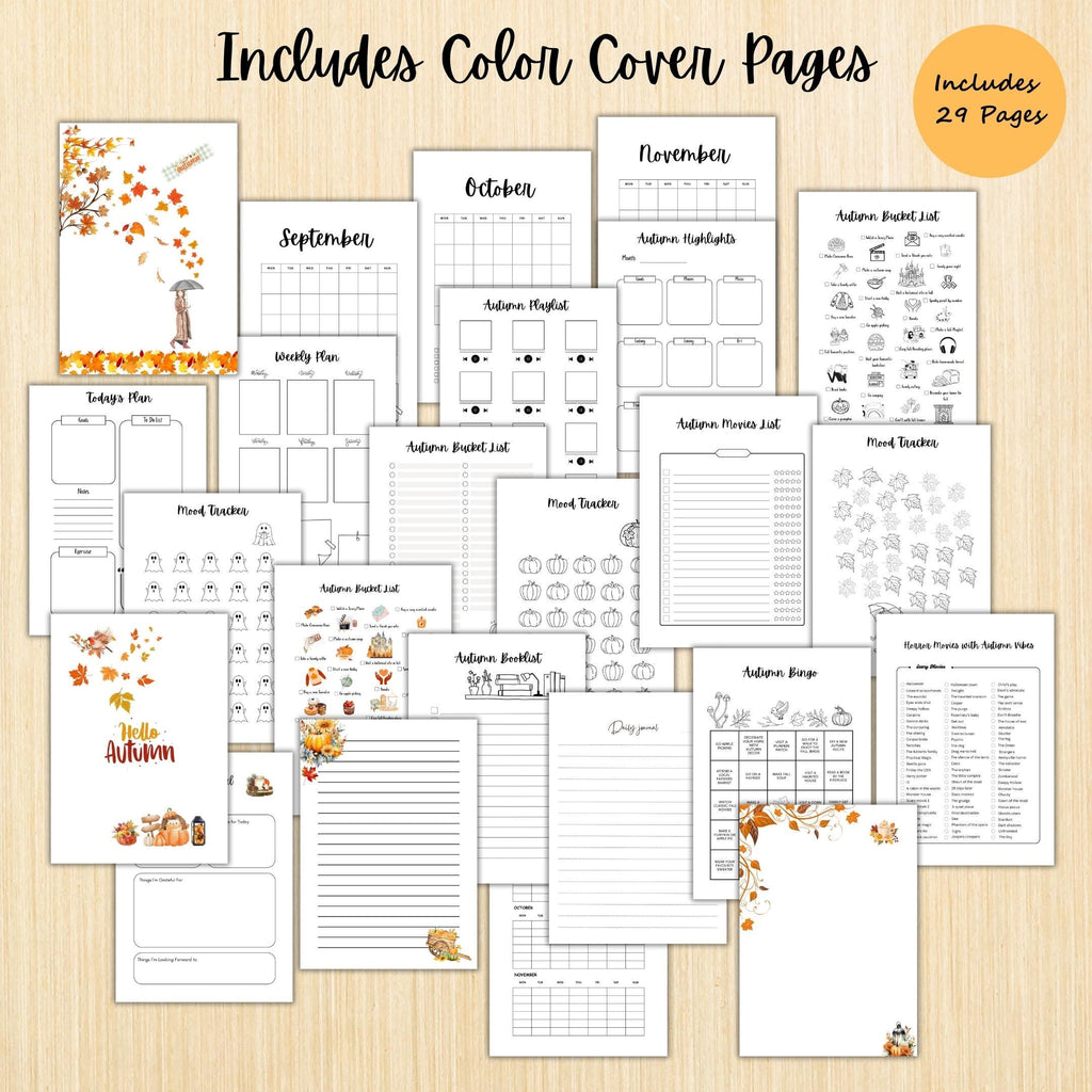 Autumn Bullet — AUTUMN Journal Bundle, Fall Planner Pages, PRINTABLE Autumn Planner, 29 Journal Pages, Fall... | Bloom Joyfully printable