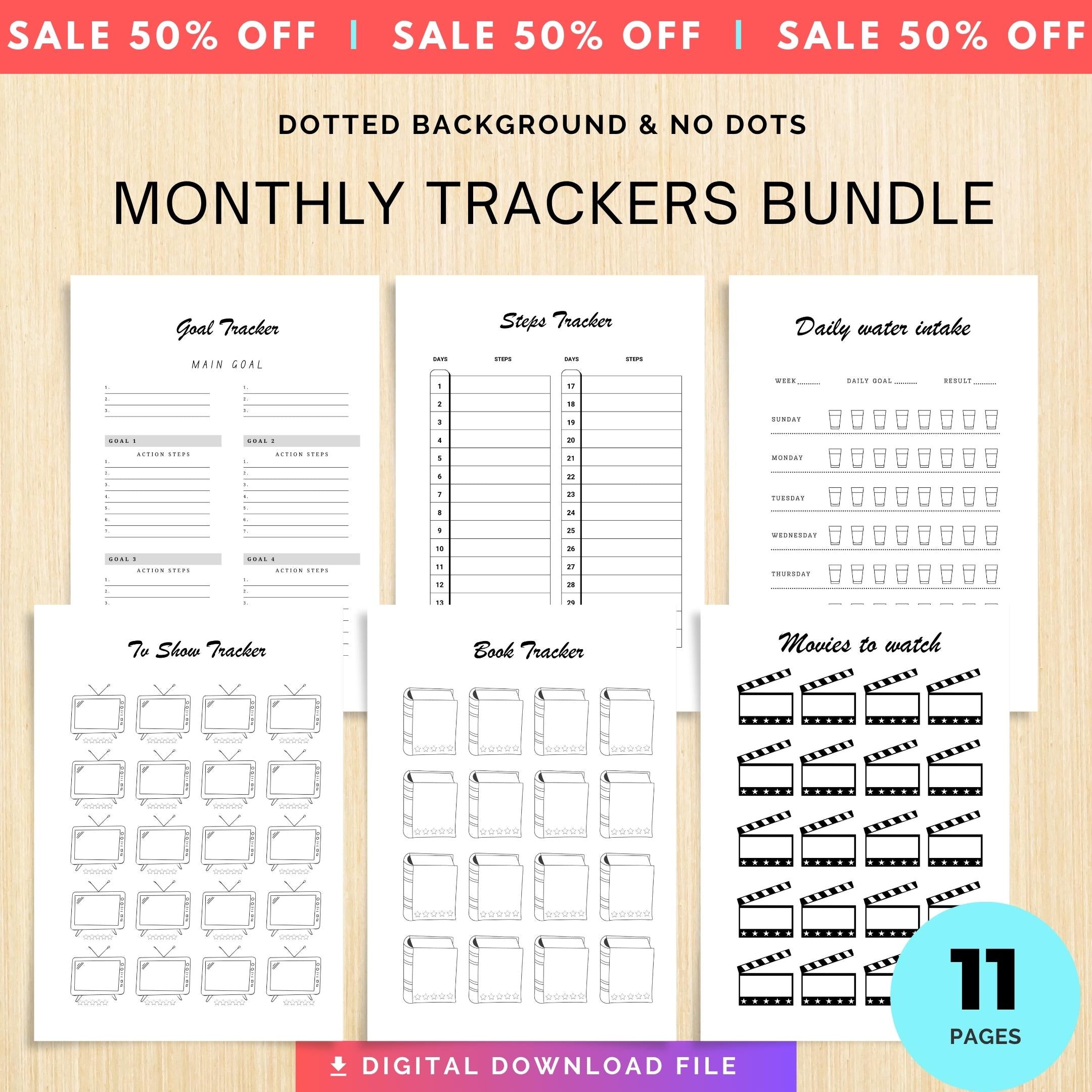 Affirmation — Printable JOURNAL Pages, MONTHLY TRACKERS Bundle, Digital Planner Pages A4 & A5 Size | Mindfulness printable
