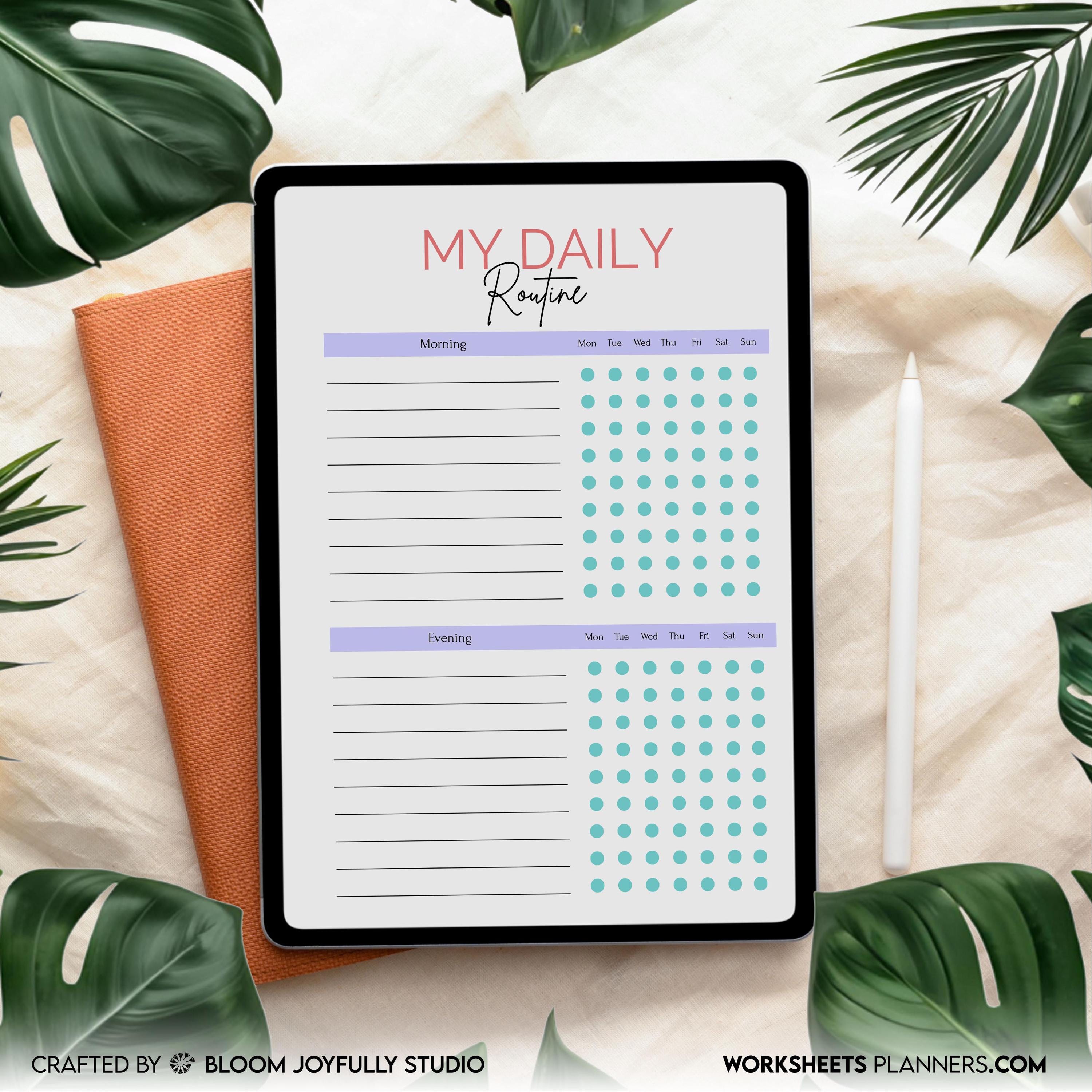 A5 Printable — My Daily Routine PRINTABLE, Daily Routine Planner, Daily Routine tracker, Morning and Night ... | Bloom Joyfully printable