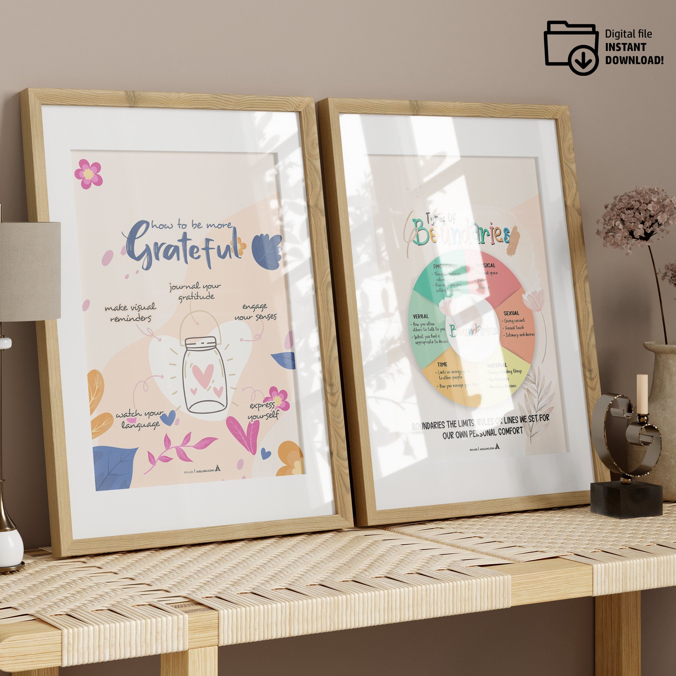 Adhd Worksheets — Set of 3 Prints, Grateful Prints, POSTER/CARD, ADHD, Autism, coping skills, mental health... | Mindfulness printable