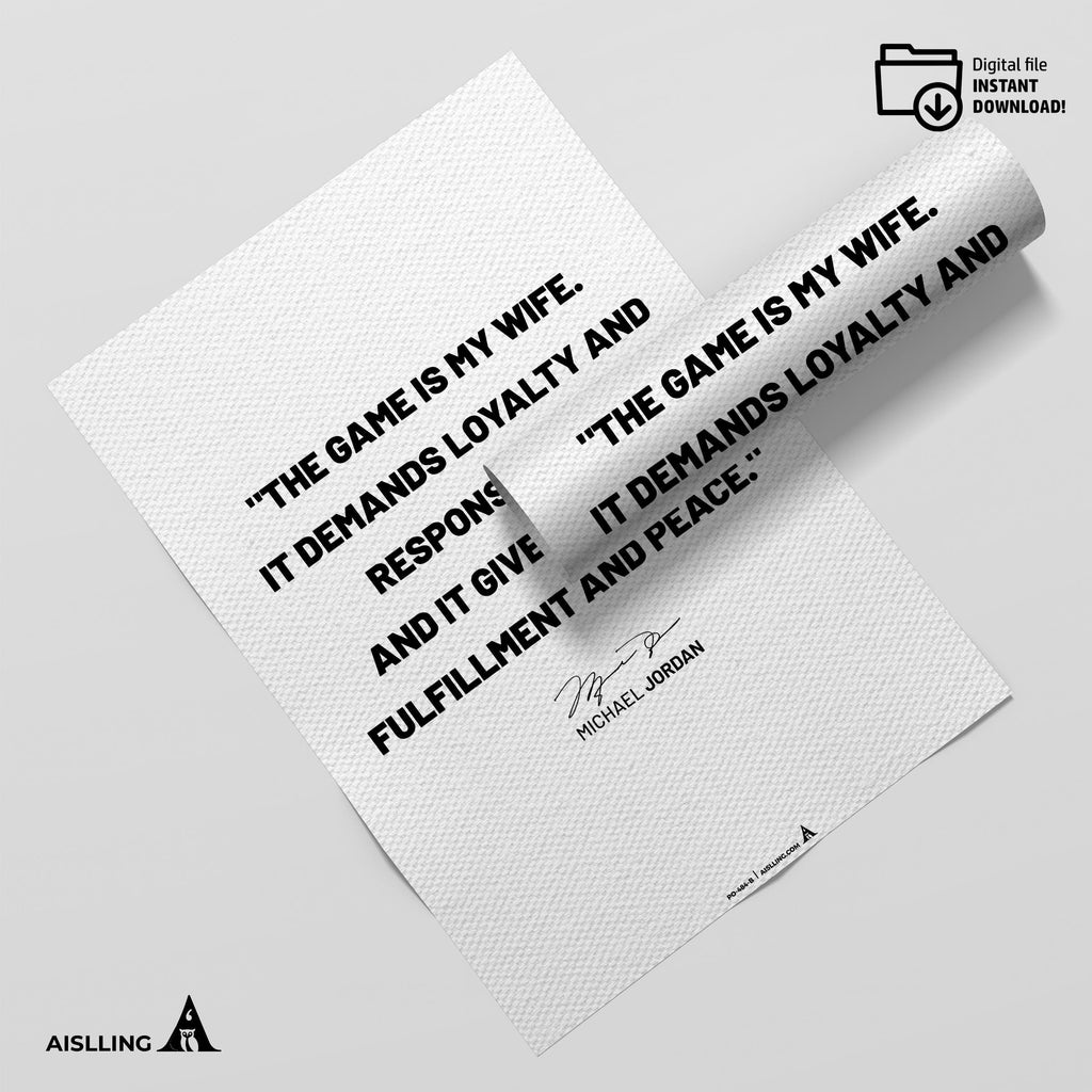 Basketball Art — Michael Jordan Quotes Digital Printable Wall Art Inspirational Quotes Jordan Mentality Pos... | Aislling printable