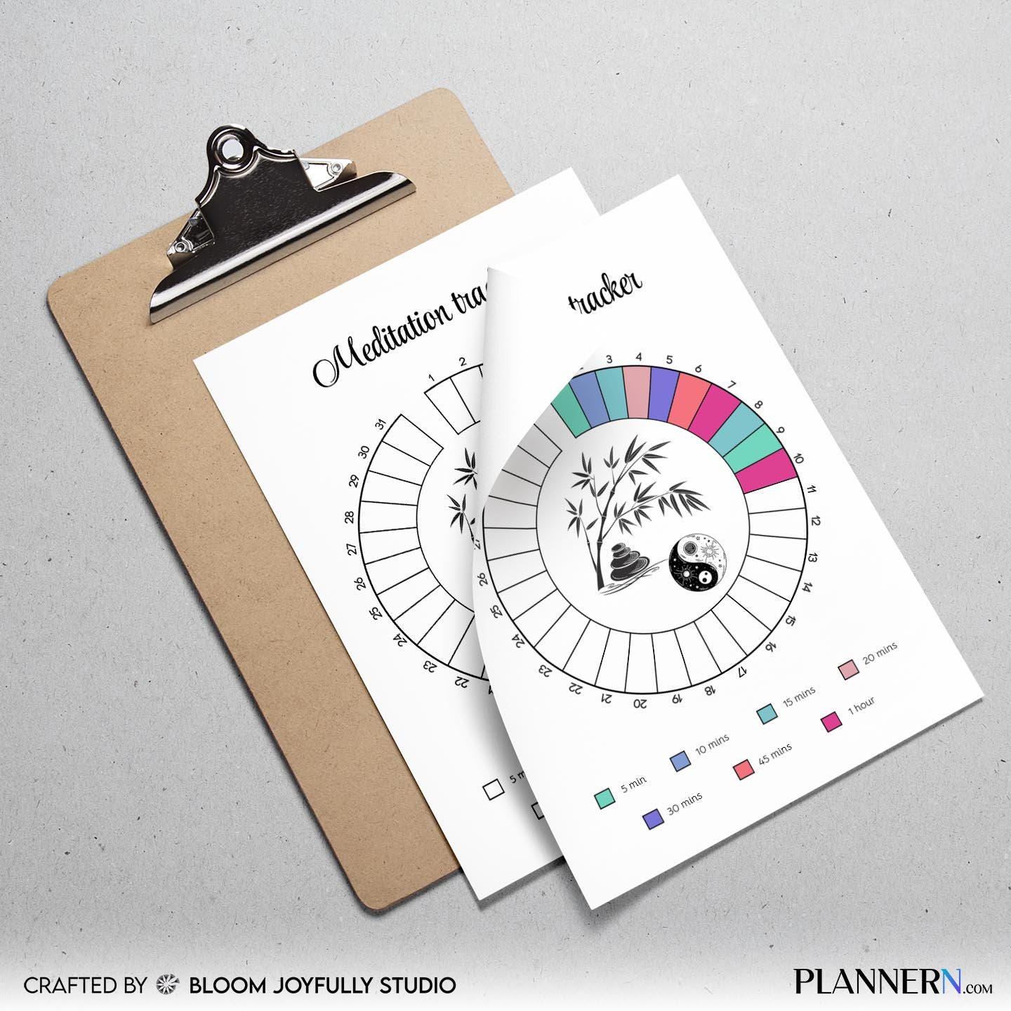 Calm Routine — Meditation Tracker Printable, Daily Mindfulness Log, Meditation Journal, Habit Tracker PDF, ... | Mindfulness printable
