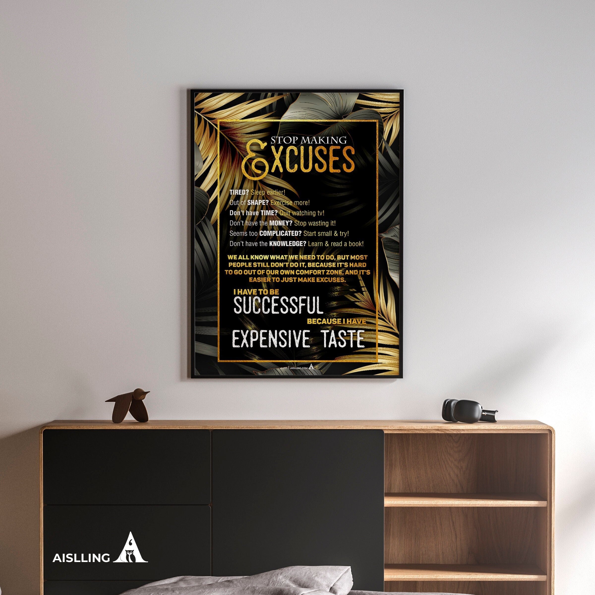 Aislling — Stop Making Excuses Quotes Printables, Motivational Quote wall art Inspirational quotes Motivati... | Aislling printable