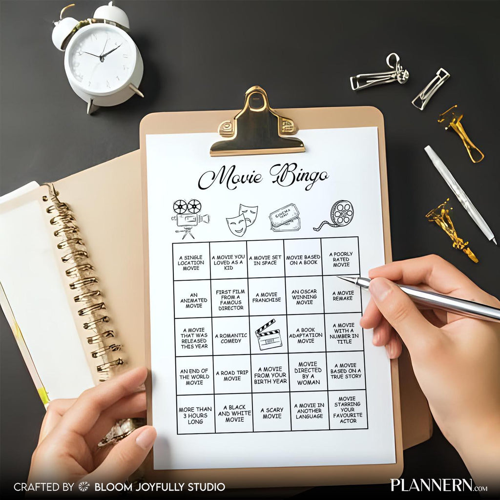 Movie Bingo PRINTABLE Game, Movie Night Bingo, Family Movie Night Party Game, Film Bingo, A4/A5, Instant Do... | Bloom Joyfully printable