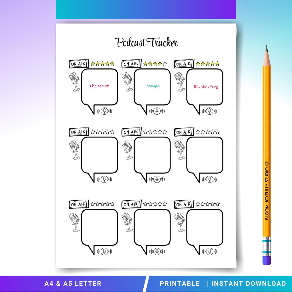Content Planner — Podcast Tracker PRINTABLE, Podcast Content Organiser, Planner Page, Podcast Episode Track... | Bloom Joyfully printable