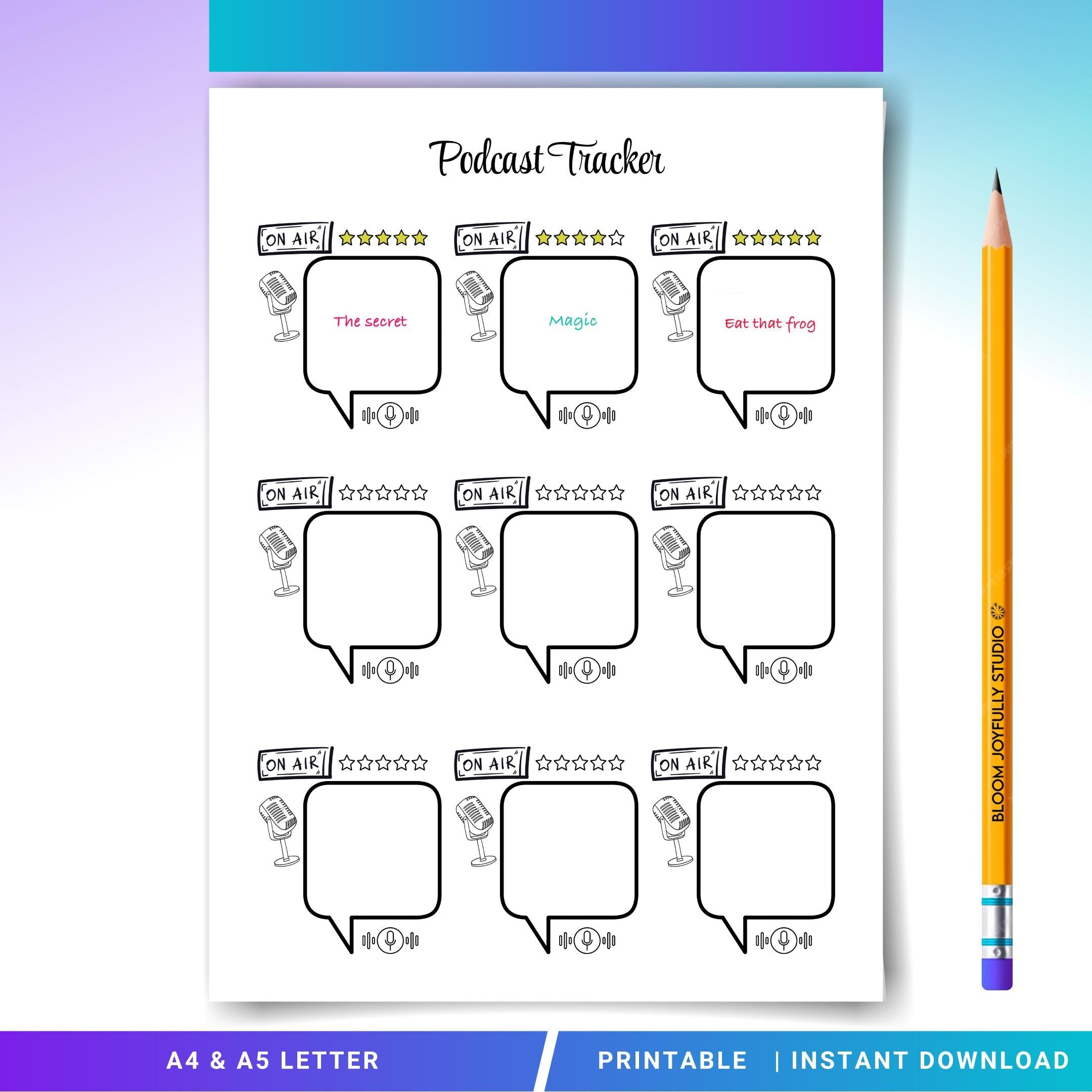 Content Planner — Podcast Tracker PRINTABLE, Podcast Content Organiser, Planner Page, Podcast Episode Track... | Bloom Joyfully printable