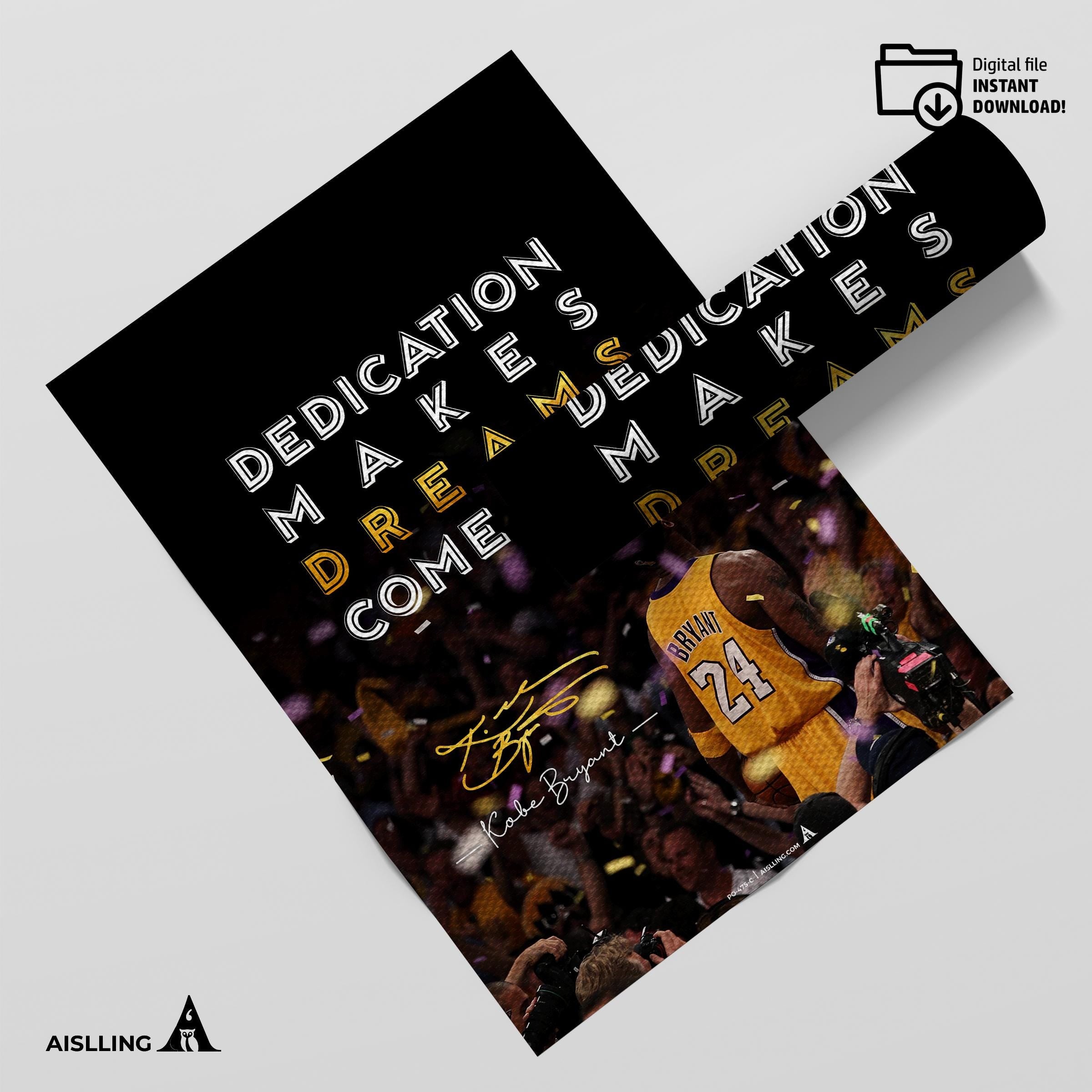 Kobe Bryant Mamba Mentality Quotes, NBA Sports, Printable NBA Poster, Teenager kid basketball gift, NBA poster,  Basketball Black Mamba-475C
