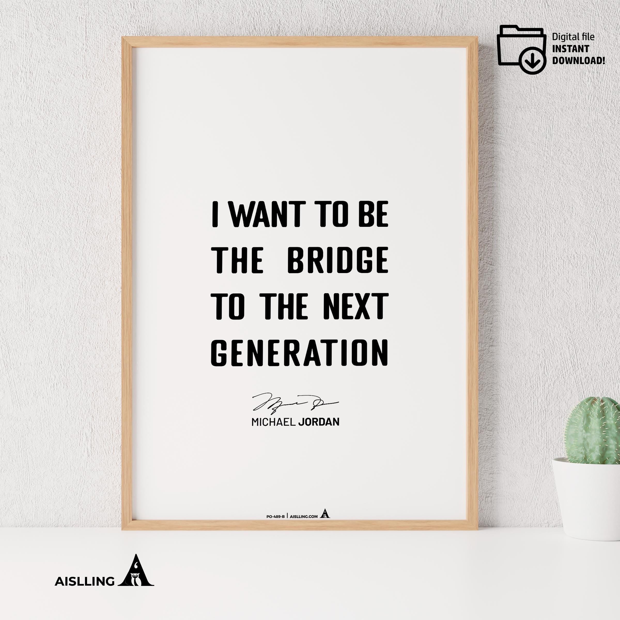 Athlete Quote — Michael Jordan Quote Printable Wall Art, "I want to be perceived", Motivational Basketball ... | Aislling printable