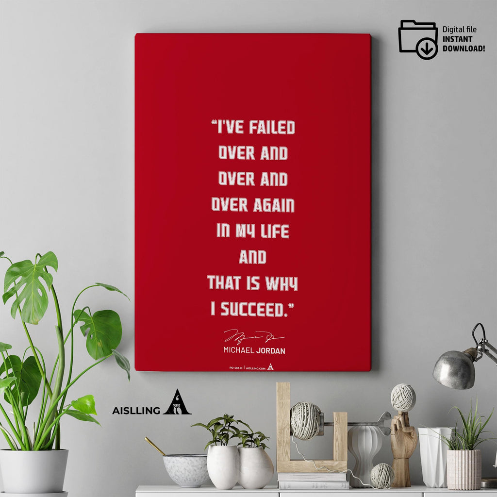 Athlete Quote — Michael Jordan Motivational Quote Art: Basketball Legend Printable (Digital Download) | Aislling printable