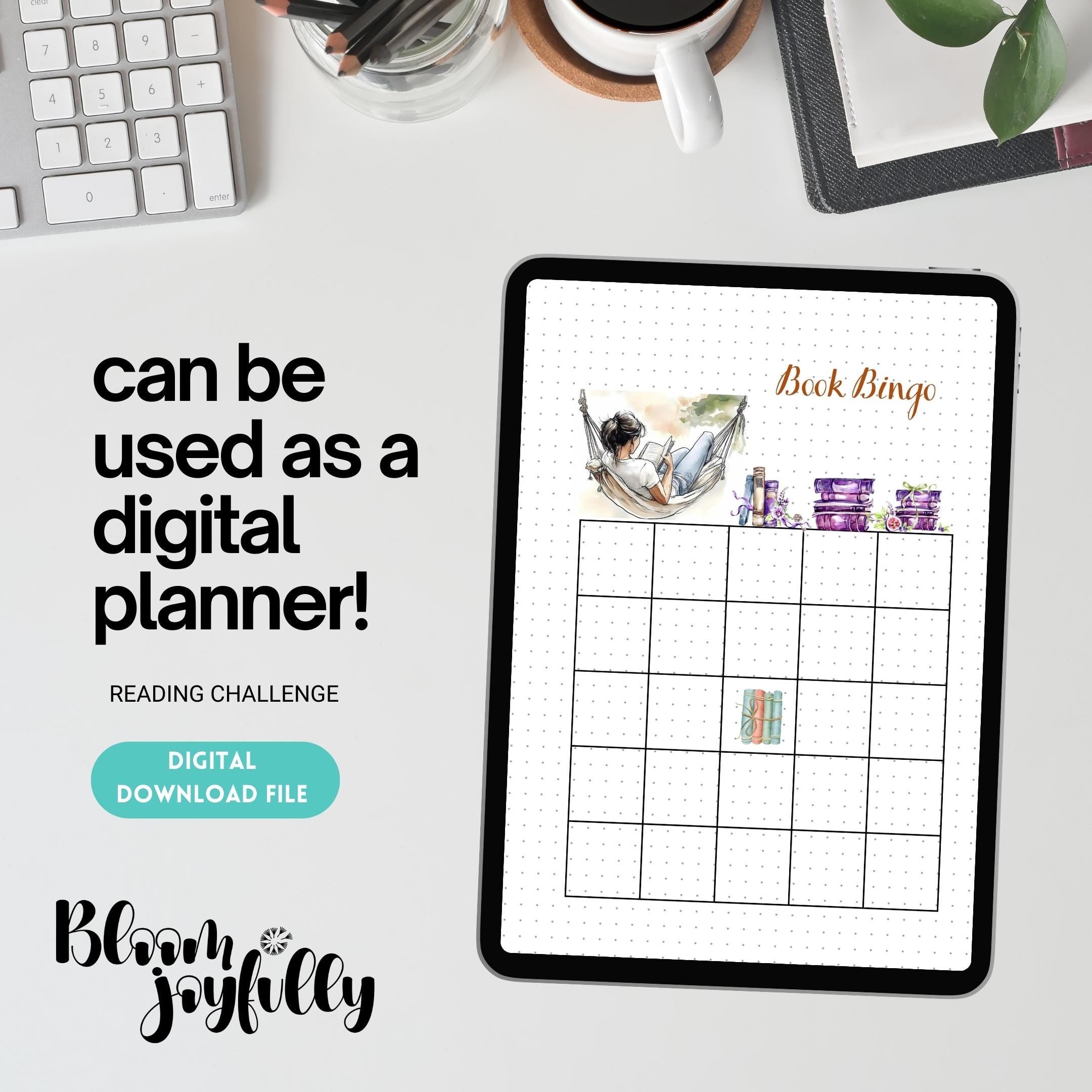 Book Challenge — Reading Challenge Bundle, Reading Tracker, Book Journal, PRINTABLE Journal Page, Book Chal... | Bloom Joyfully printable