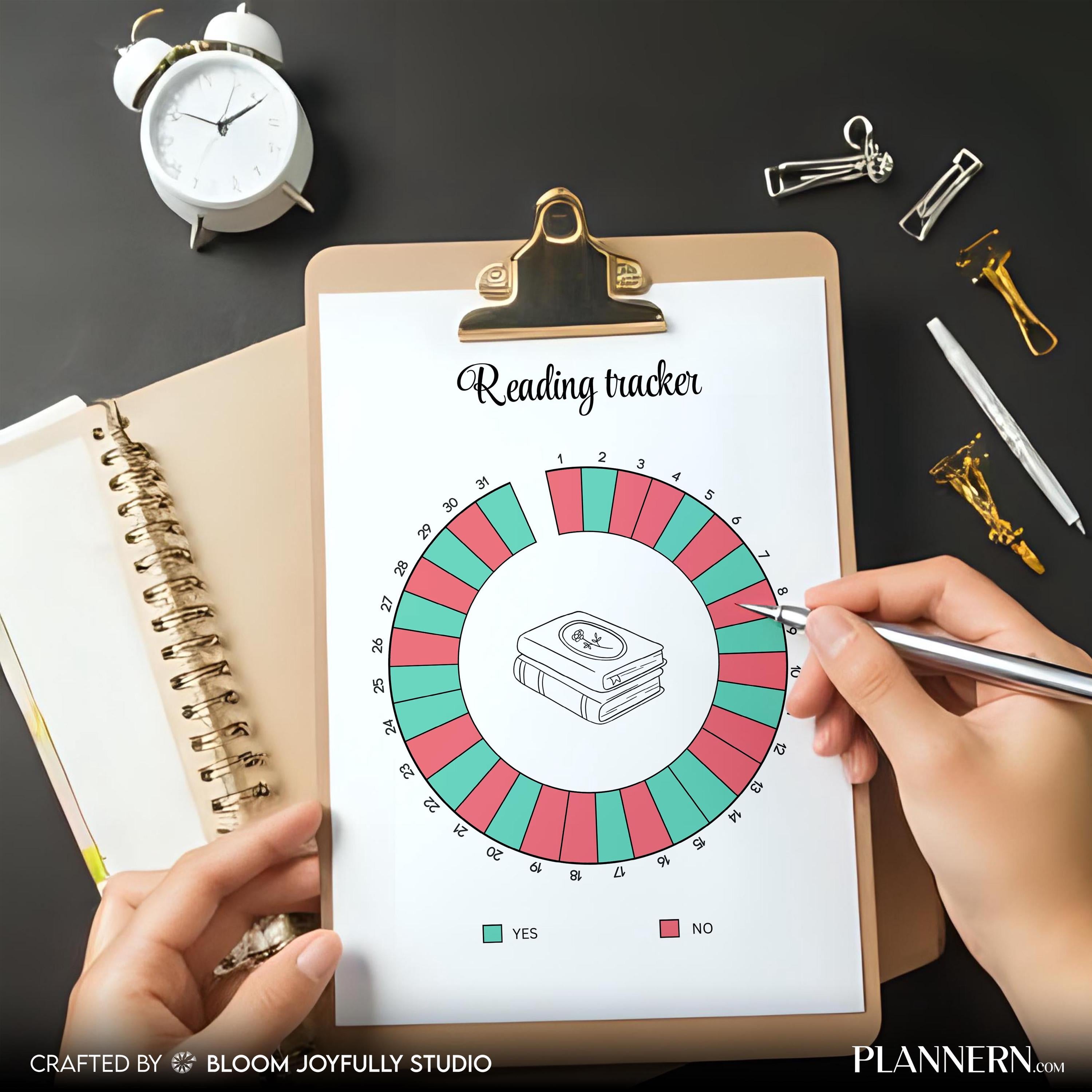 Aesthetic Planner — Reading Tracker PRINTABLE, Reading Tracker, Reading Log, Habit Tracker, Book Journal, R... | Bloom Joyfully printable
