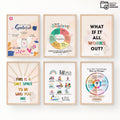 Adhd Worksheets — Set of 6 Prints, Therapist Office Decor Posters Mental Health Art Print Bundle (Digital D... | Mindfulness printable