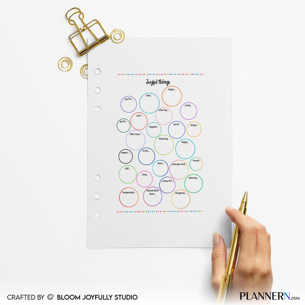 Daily Gratitude — Joyful Things Tracker Printable, Happiness Journal, Gratitude & Positivity Tracker, Self ... | Mindfulness printable