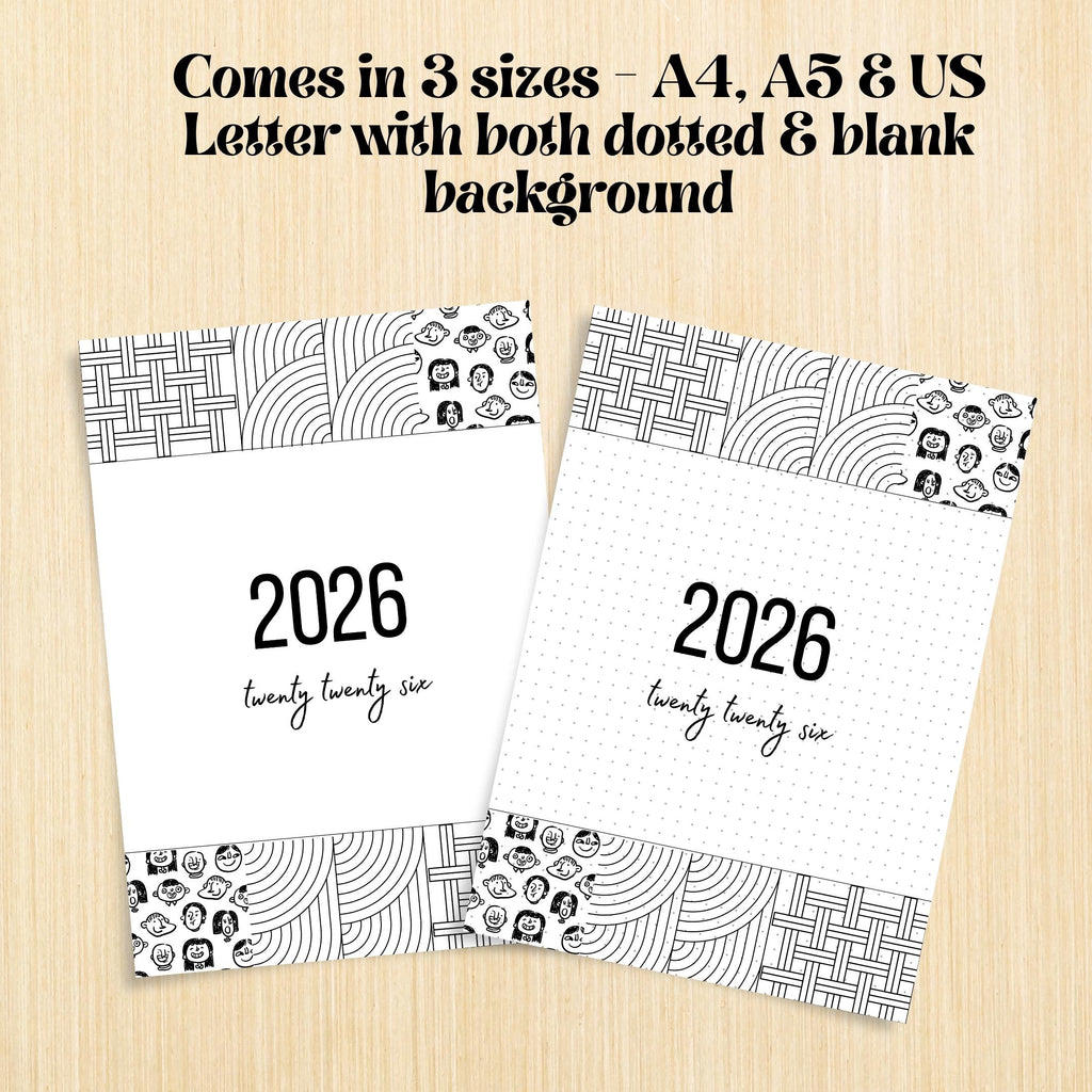 2026 Cover Pages — 2026 Bullet Journal Cover Page, PRINTABLE Title Page, Printable Cover Page, 2026 Planner... | Bloom Joyfully printable