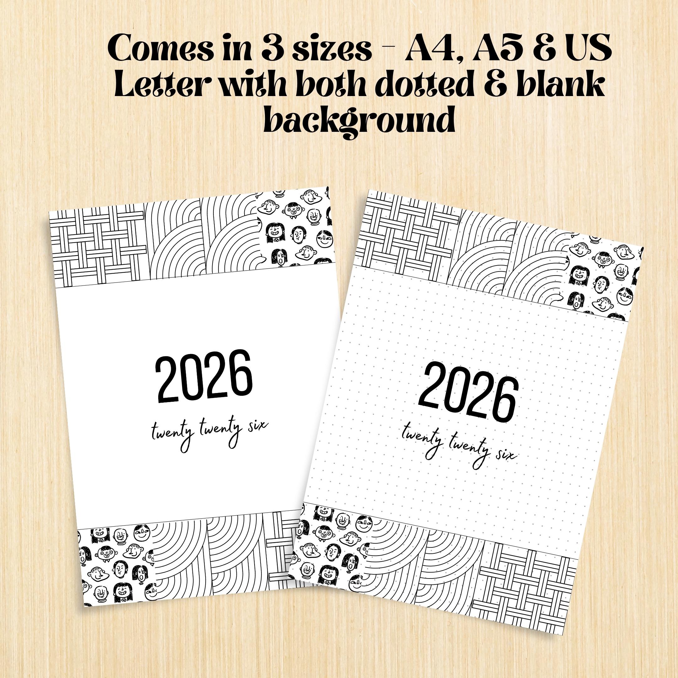 2026 Cover Pages — 2026 Bullet Journal Cover Page, PRINTABLE Title Page, Printable Cover Page, 2026 Planner... | Bloom Joyfully printable