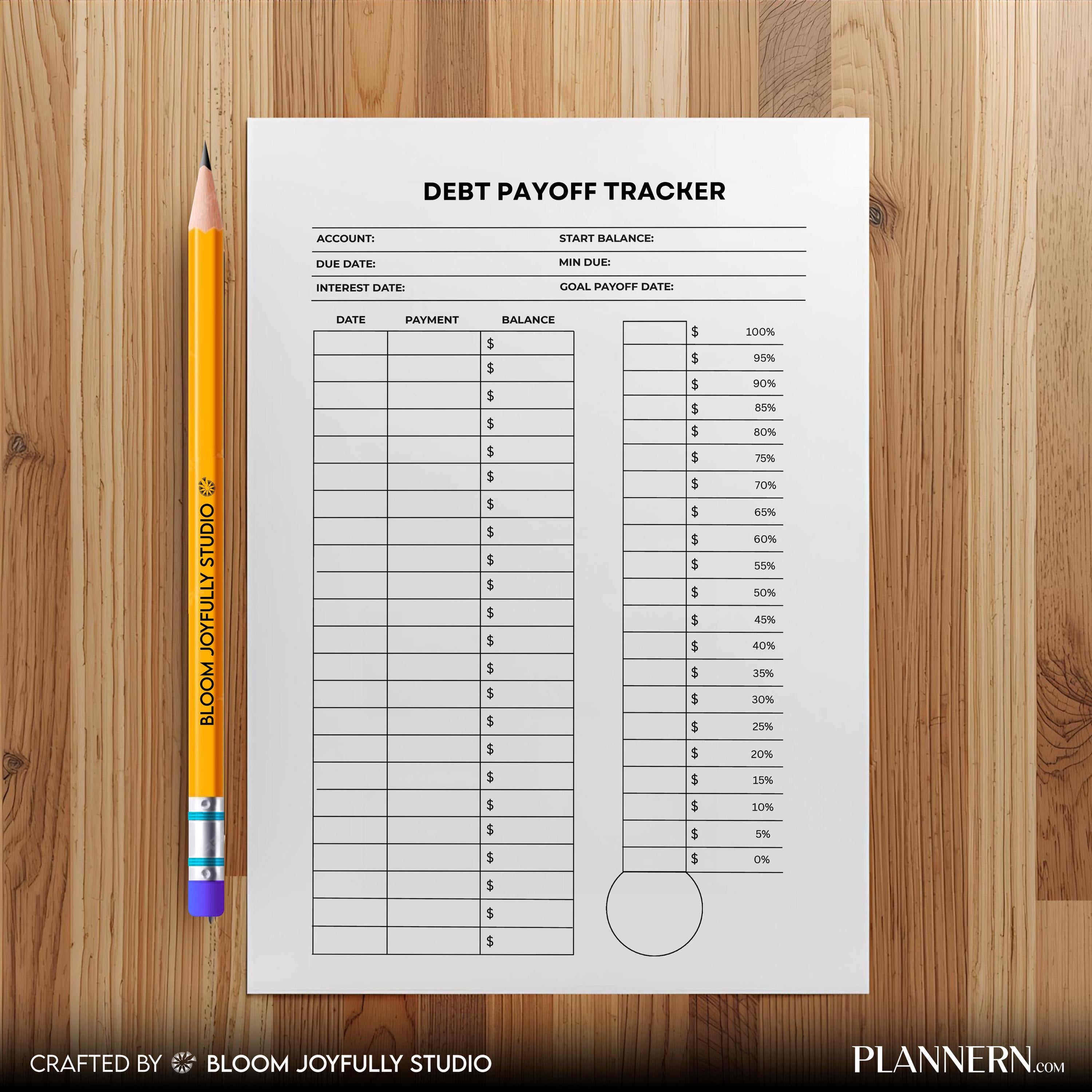 Budget Planner — Debt Payment Tracker PRINTABLE, Money Planner, Debt Repayment Plan, Debt Payoff Log, Budge... | Bloom Joyfully printable