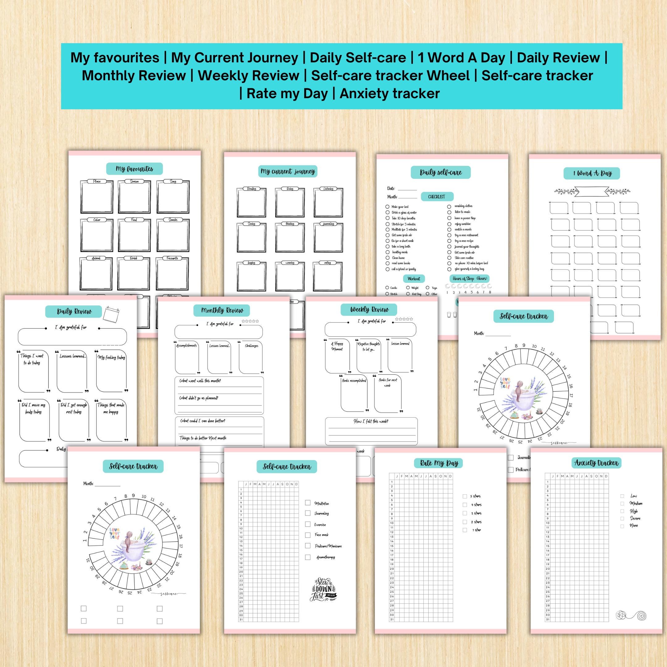 Daily Routine Track — Self Care Planner PRINTABLE, Wellness Journal and Daily Routine Tracker, Mental Healt... | Mindfulness printable