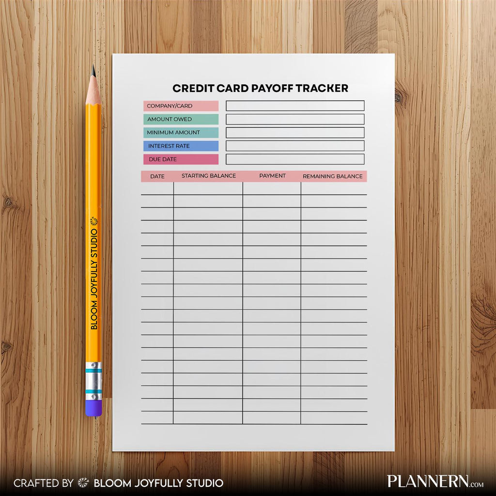 Budget Pdf Download — Credit Card Payoff Tracker PRINTABLE, Debt Payoff Planner, Payment and Balance Tracke... | Bloom Joyfully printable