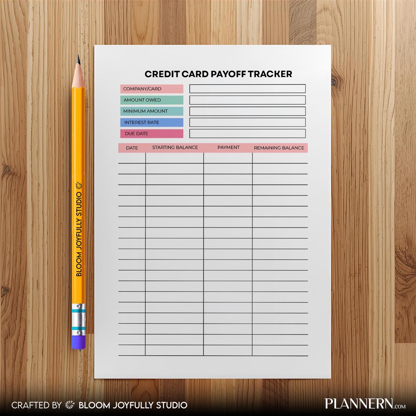 Budget Pdf Download — Credit Card Payoff Tracker PRINTABLE, Debt Payoff Planner, Payment and Balance Tracke... | Bloom Joyfully printable