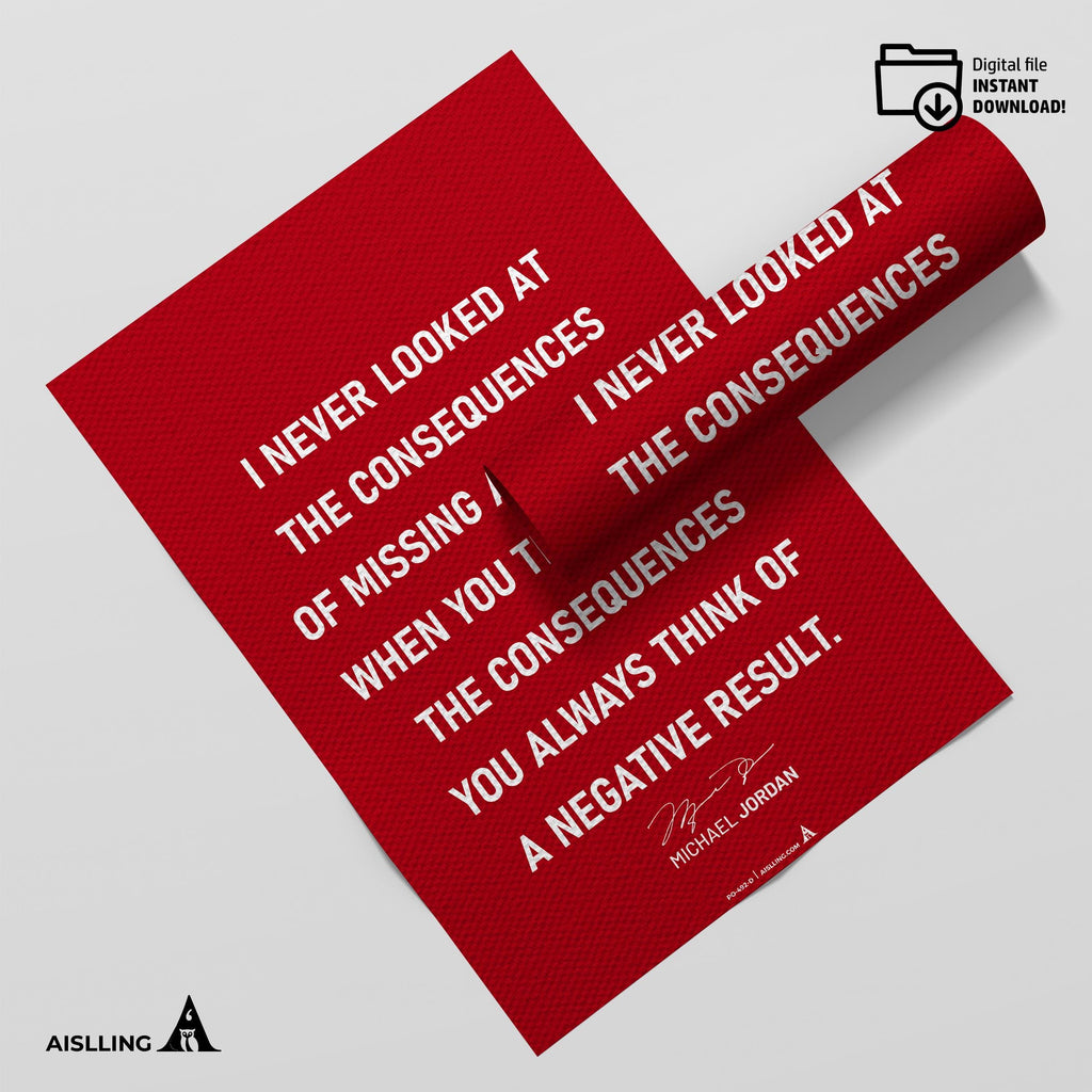 Athlete Quote — Michael Jordan Quote Poster: Motivational Basketball Art (Digital Download) | Aislling printable