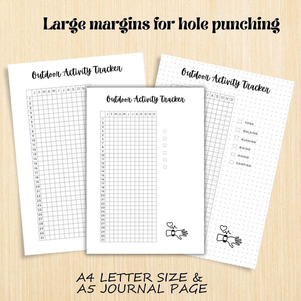 OUTDOOR ACTIVITY Tracker, Printable Journal Page, Adventure Log, Printable Adventure Tracker, Outdoor Activ... | Bloom Joyfully printable