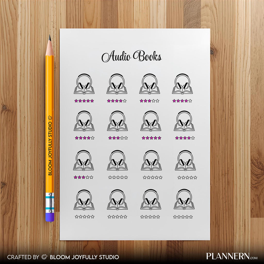 Aidiobook Log — Audiobook Tracker PRINTABLE, Audiobook Tracker, Audiobook Reading Log, Listening Journal, B... | Bloom Joyfully printable