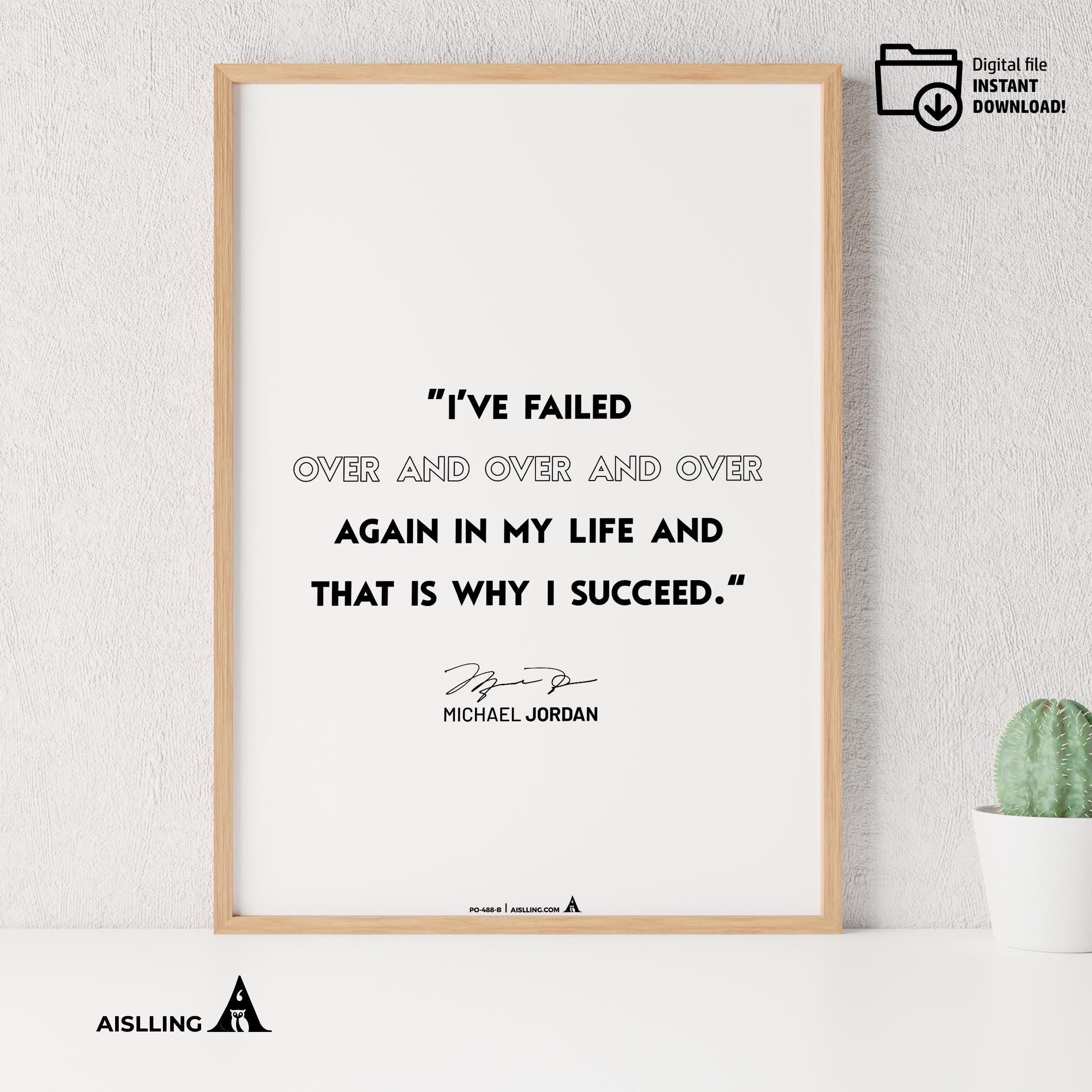 Athlete Quote — Michael Jordan Motivational Quote Art: Basketball Legend Poster (Digital Download | Aislling printable