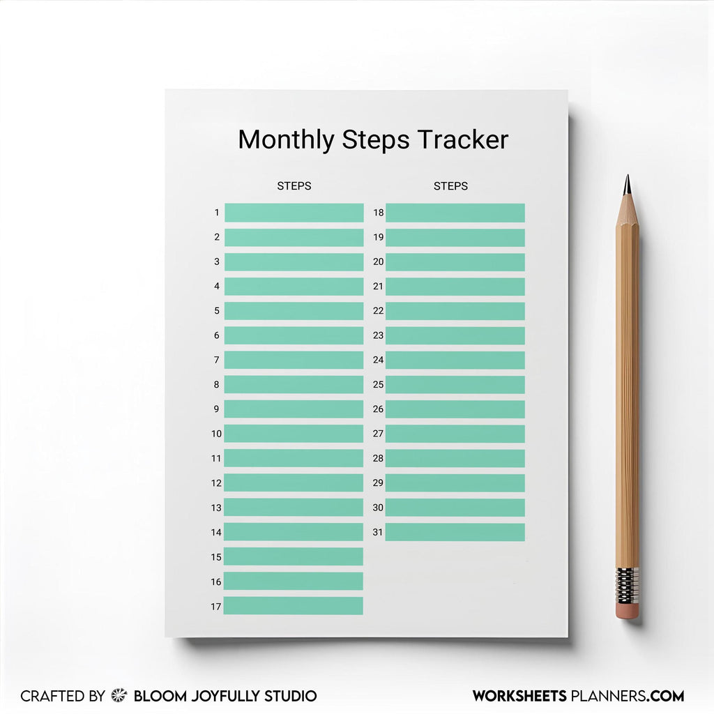 10K Step Tracker — Monthly Steps Tracker PRINTABLE, Daily Step Count Log, Fitness Walking Tracker, Health P... | Nutri Track printable